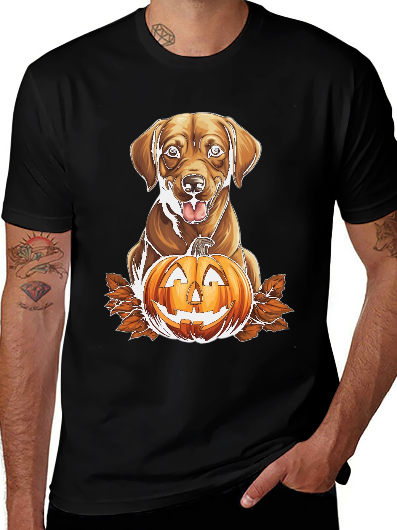 Labrador and Jack-o-Lantern Graphic Tee