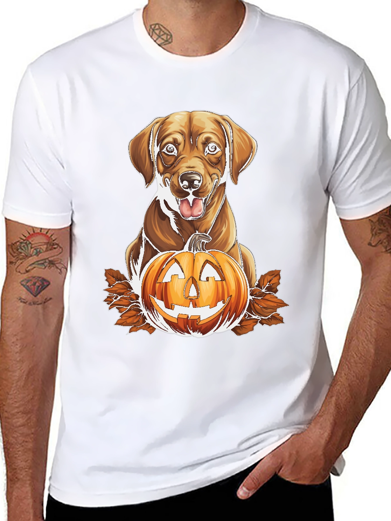 Labrador and Jack-o-Lantern Graphic Tee