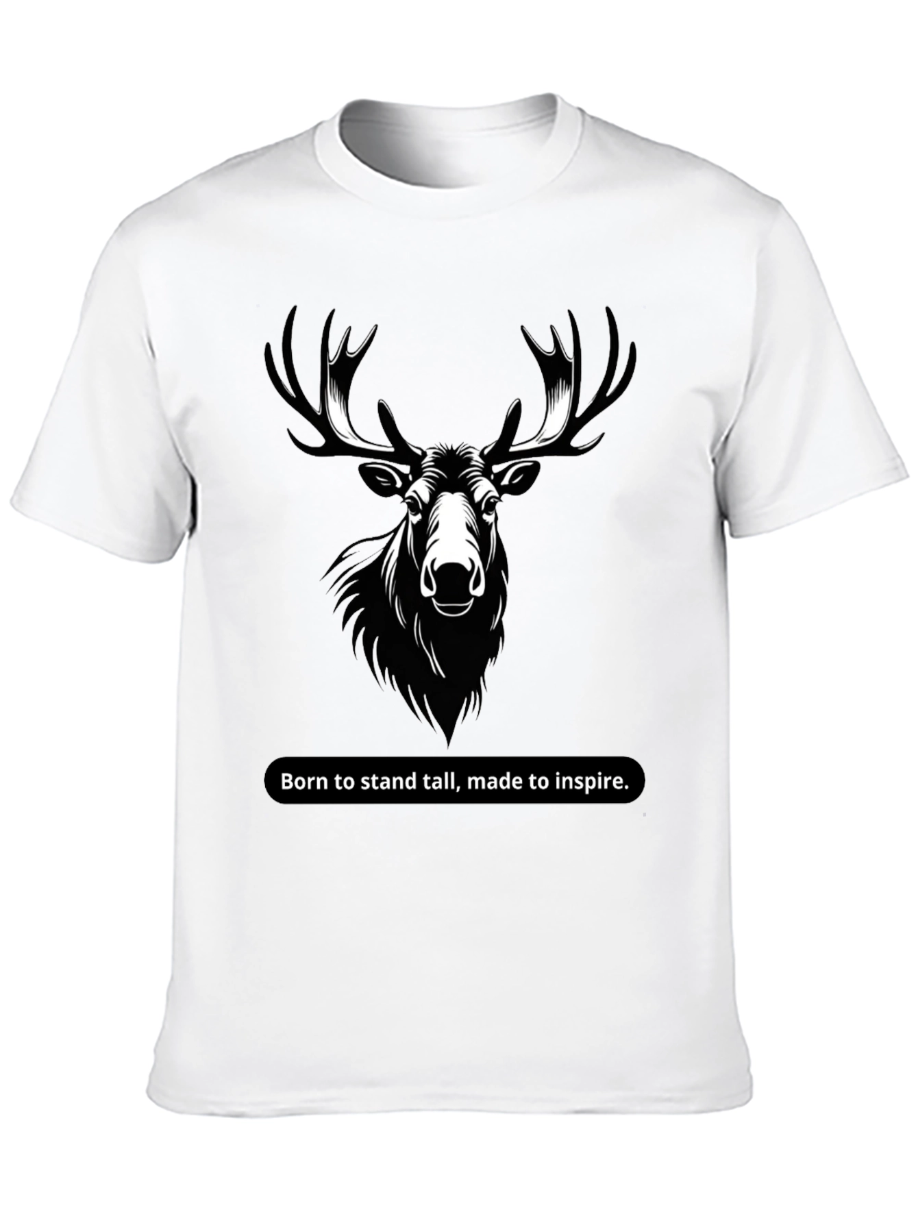 Mens Black T-Shirt with Moose Graphic