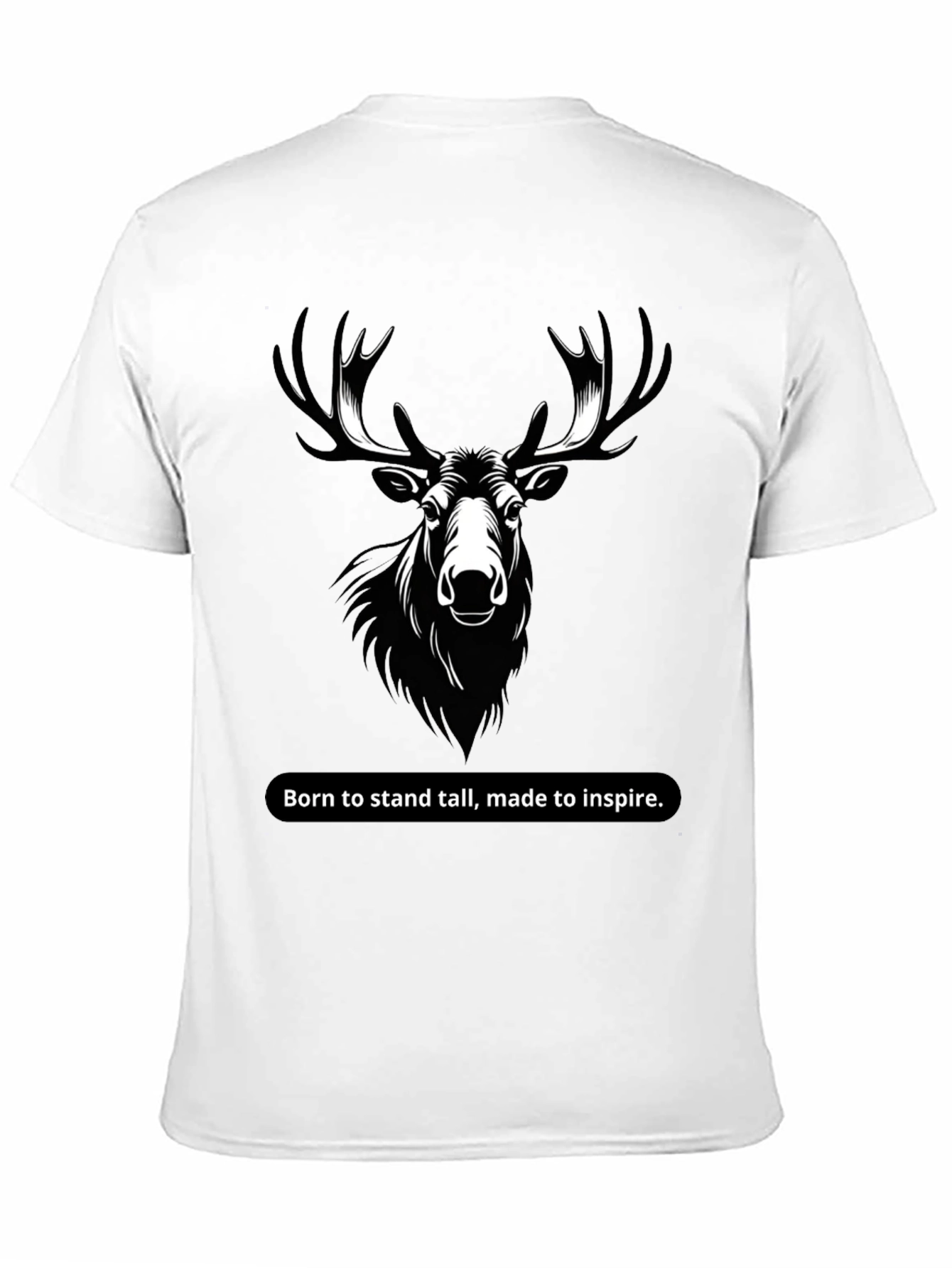 Mens Black T-Shirt with Moose Graphic