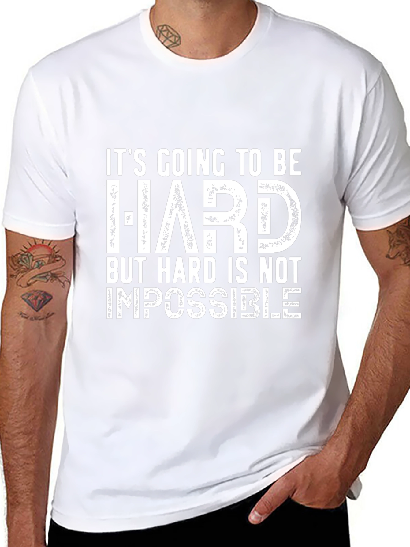 Inspirational Graphic Tee: Hard is Not Impossible