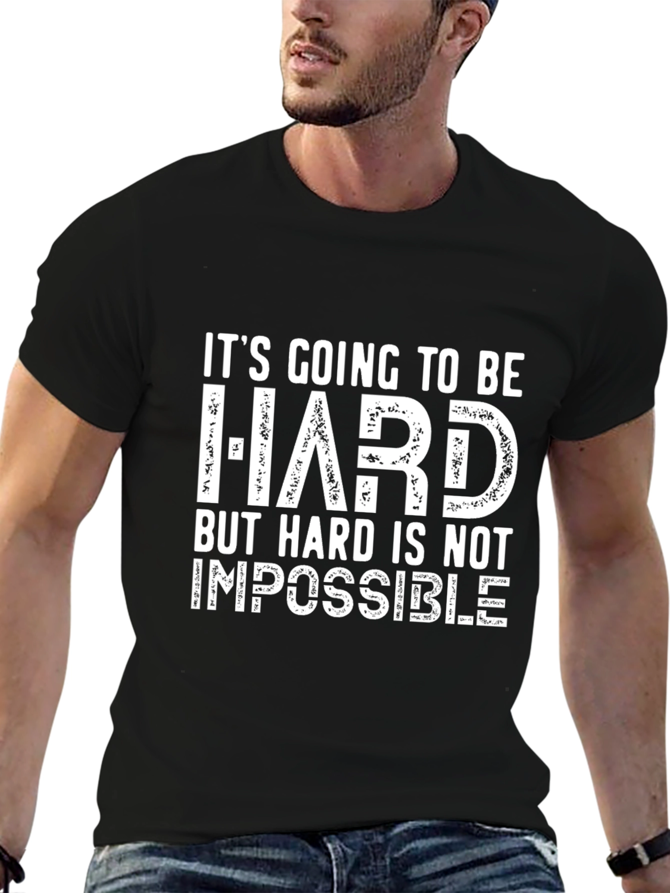 Inspirational Graphic Tee: Hard is Not Impossible