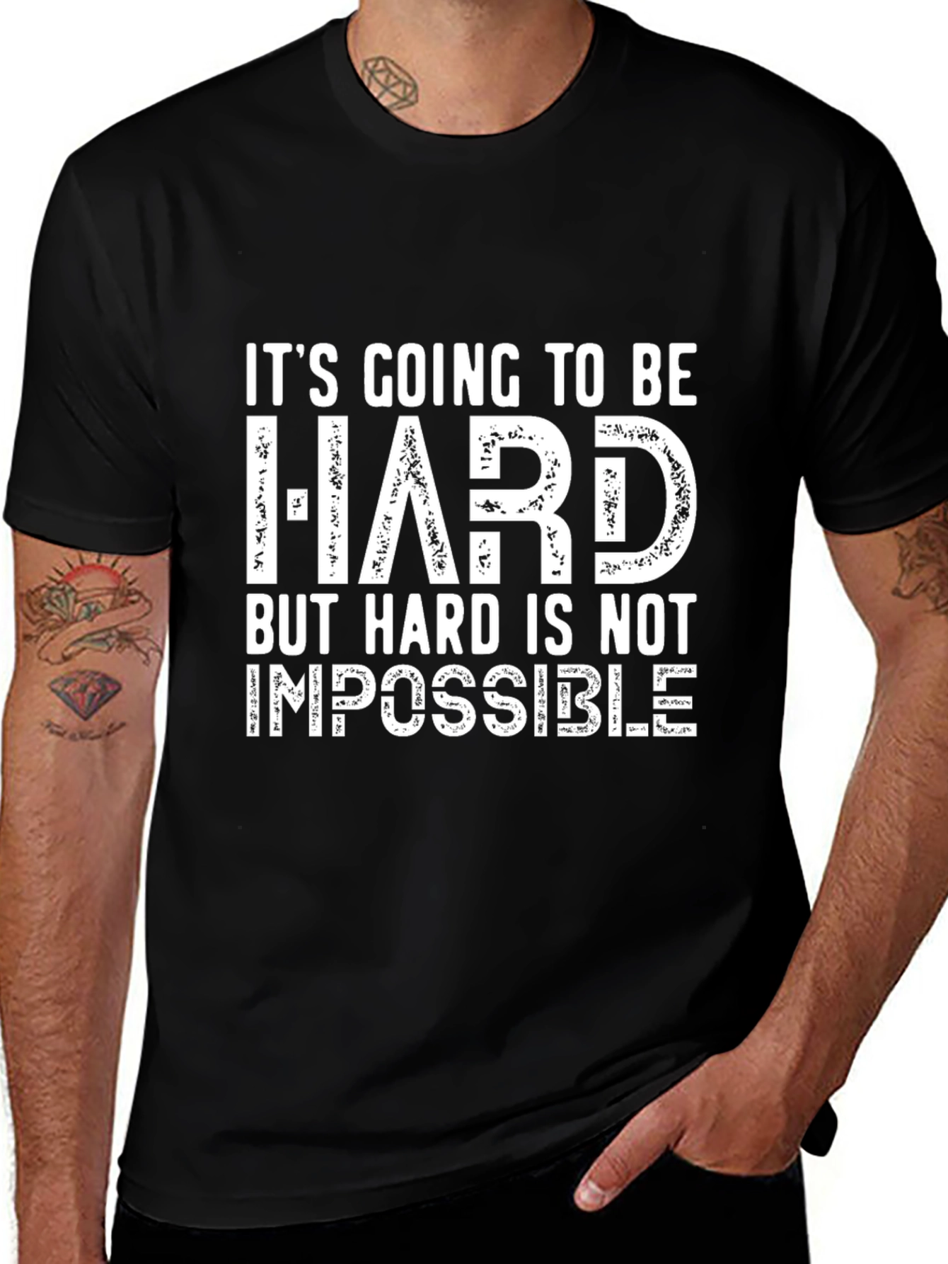 Inspirational Graphic Tee: Hard is Not Impossible