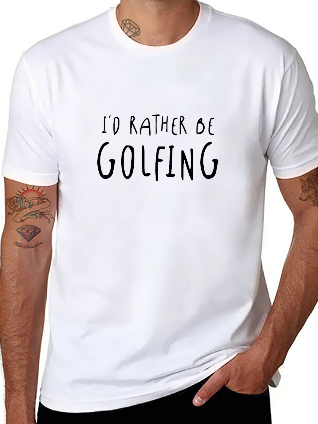 Id Rather Be Golfing Black T-Shirt