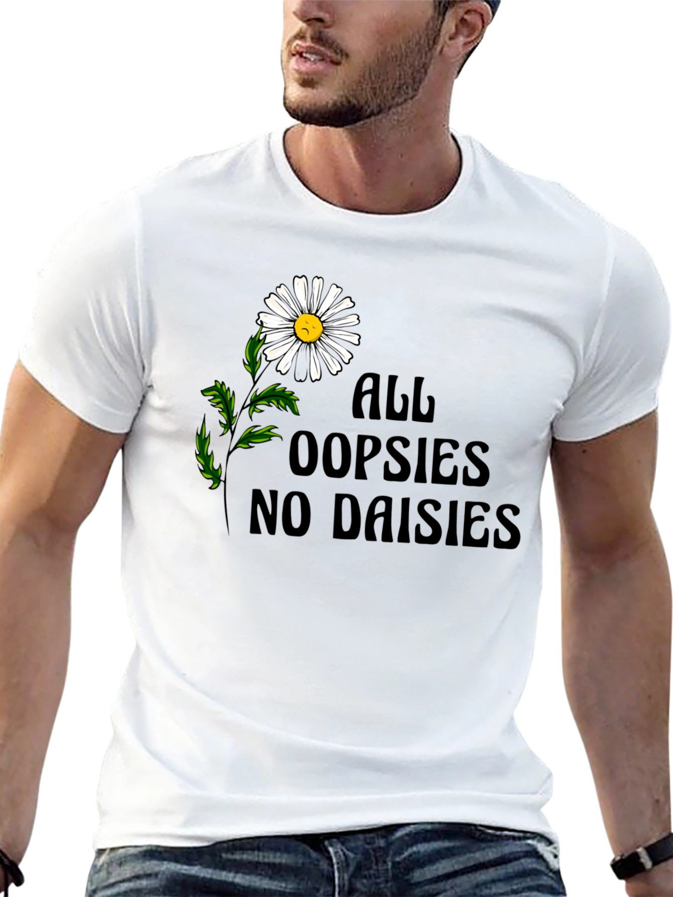 Oopsies No Daisies Graphic Tee - Unisex Black T-Shirt