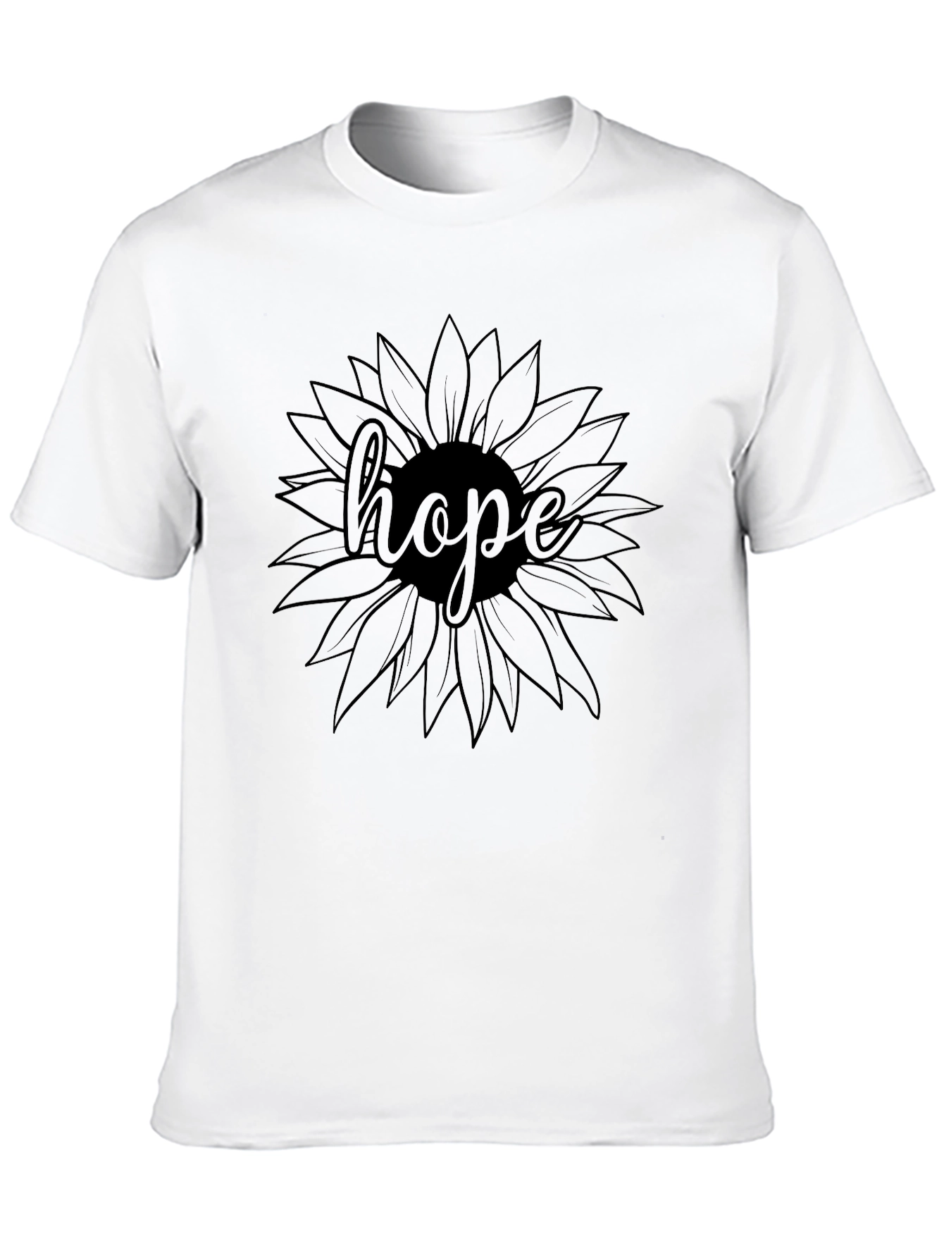 Hope Sunflower Graphic T-Shirt - Black