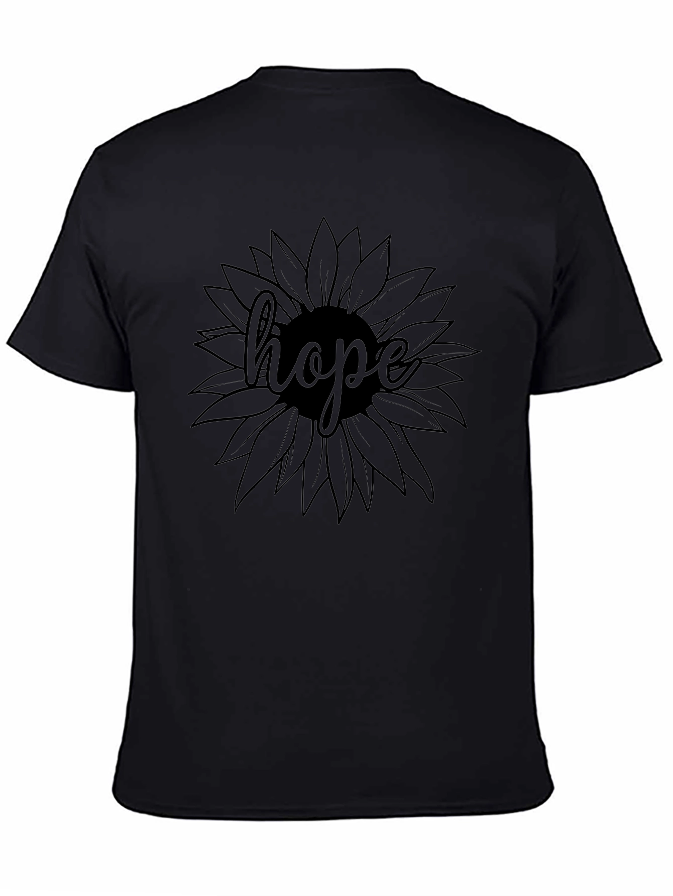 Hope Sunflower Graphic T-Shirt - Black