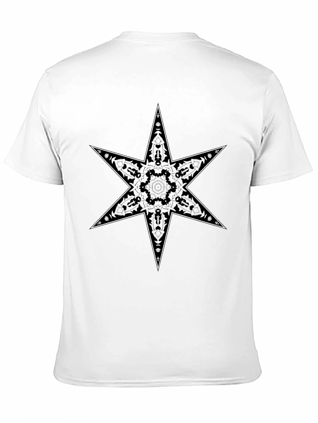 Six Point Star Graphic Print Tee - Black