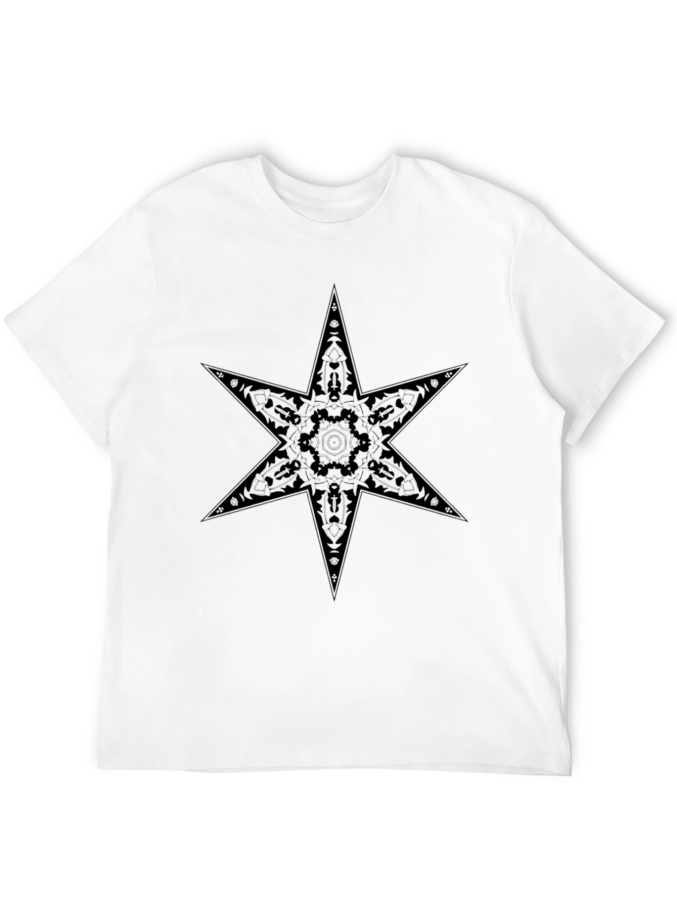 Six Point Star Graphic Print Tee - Black