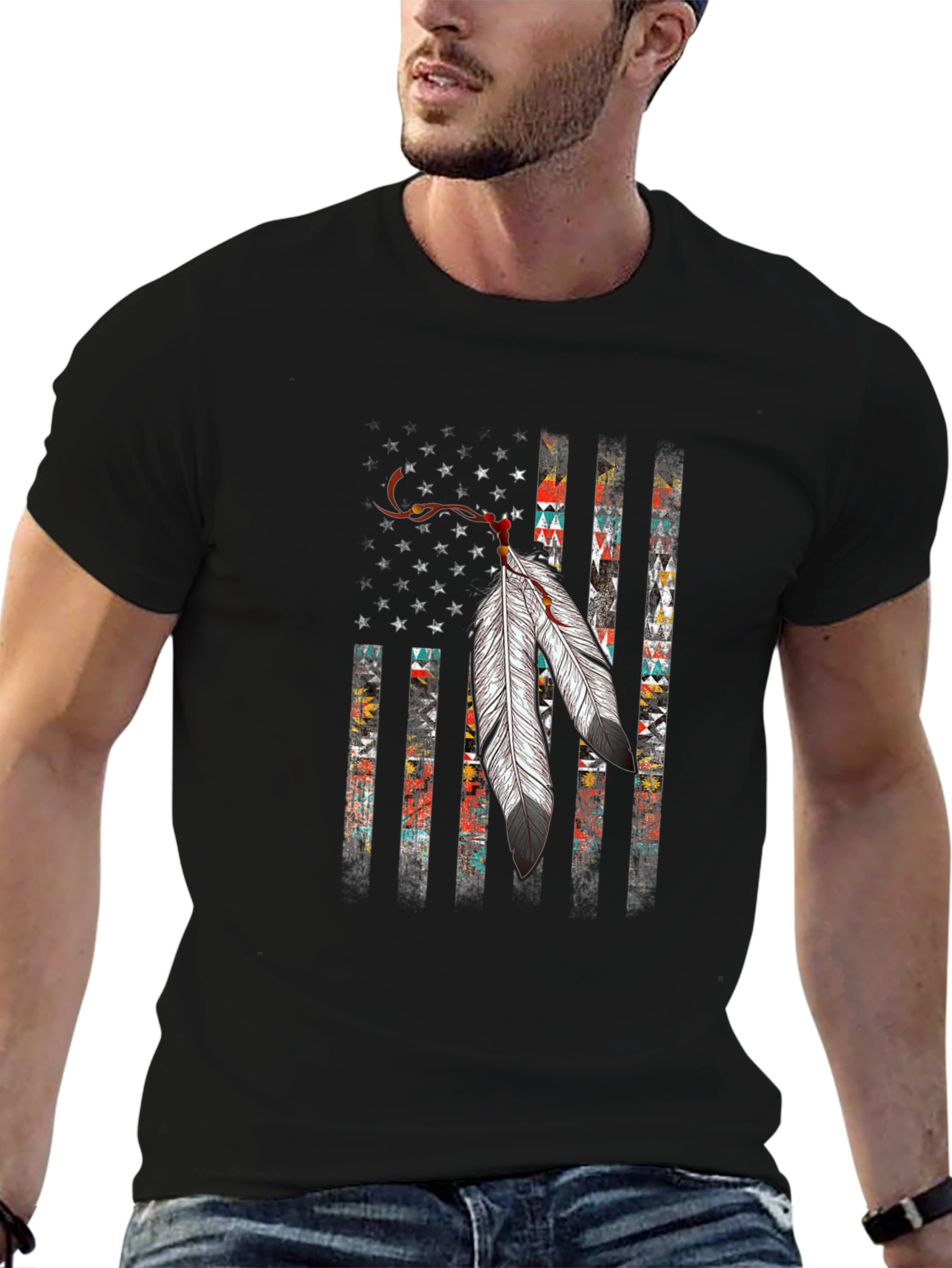 Native American Flag Graphic T-Shirt