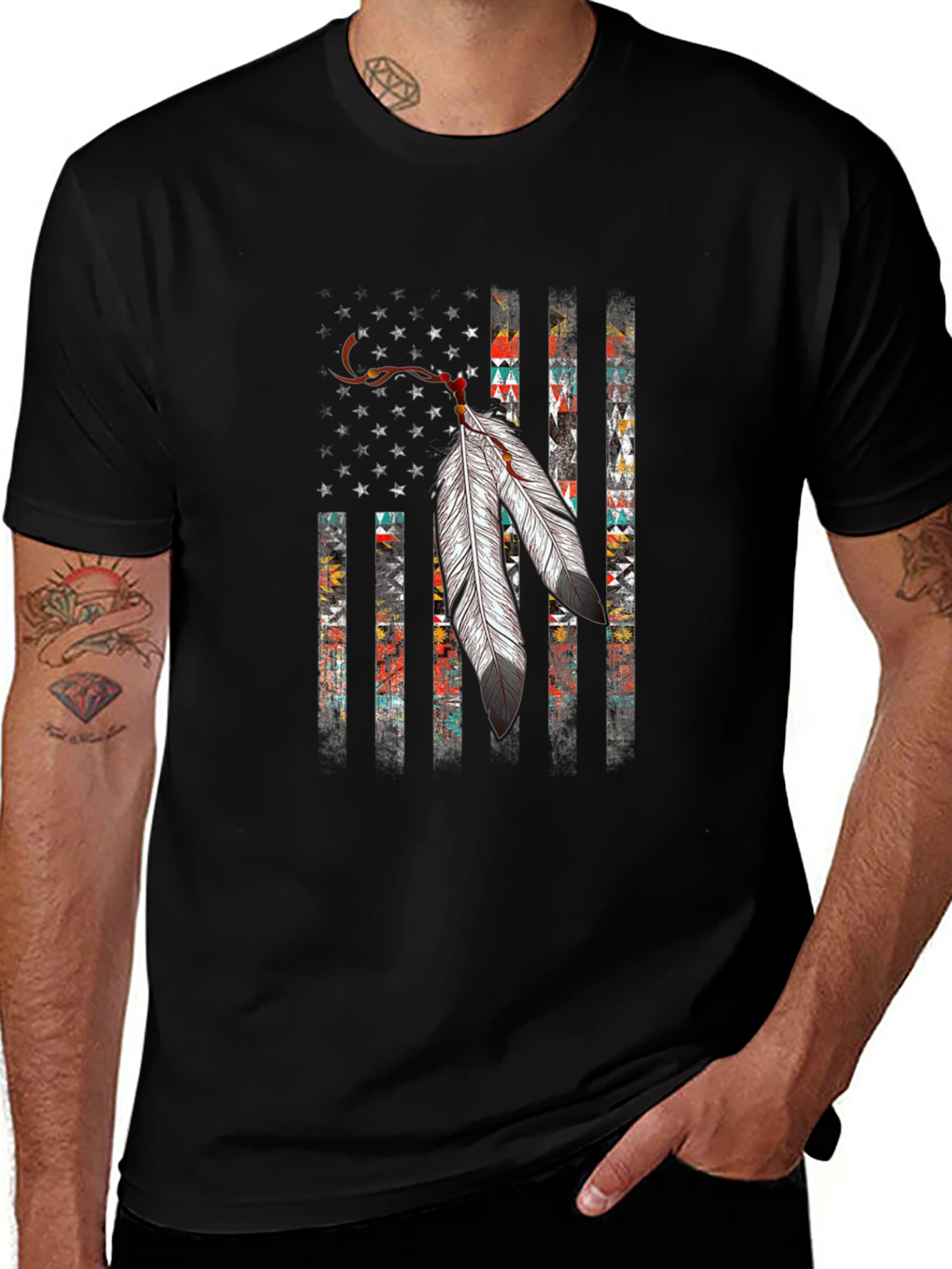Native American Flag Graphic T-Shirt