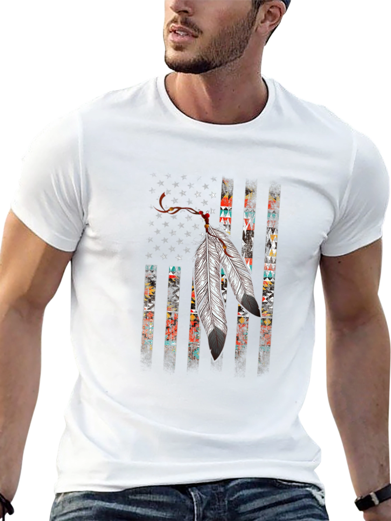 Native American Flag Graphic T-Shirt