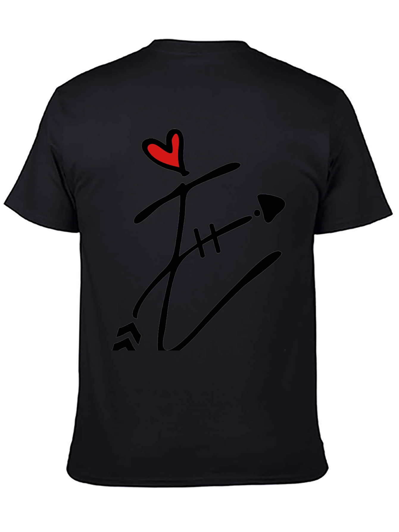 Heart & Arrow Graphic Black T-Shirt