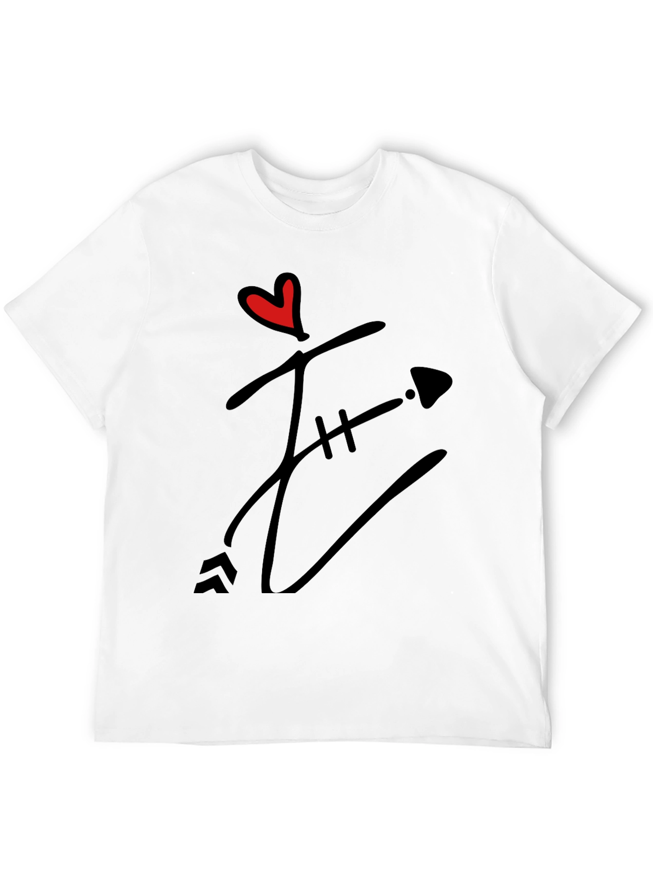 Heart & Arrow Graphic Black T-Shirt