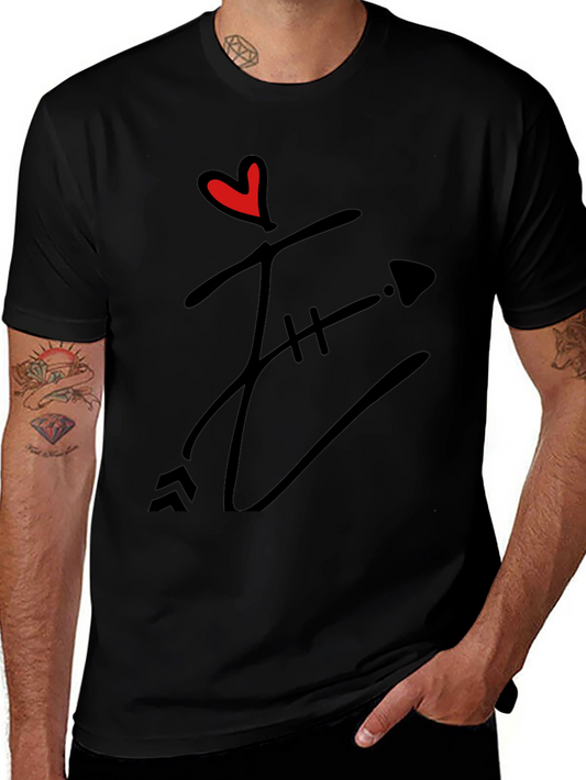 Heart & Arrow Graphic Black T-Shirt