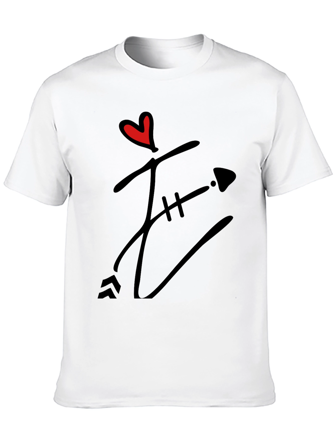Heart & Arrow Graphic Black T-Shirt