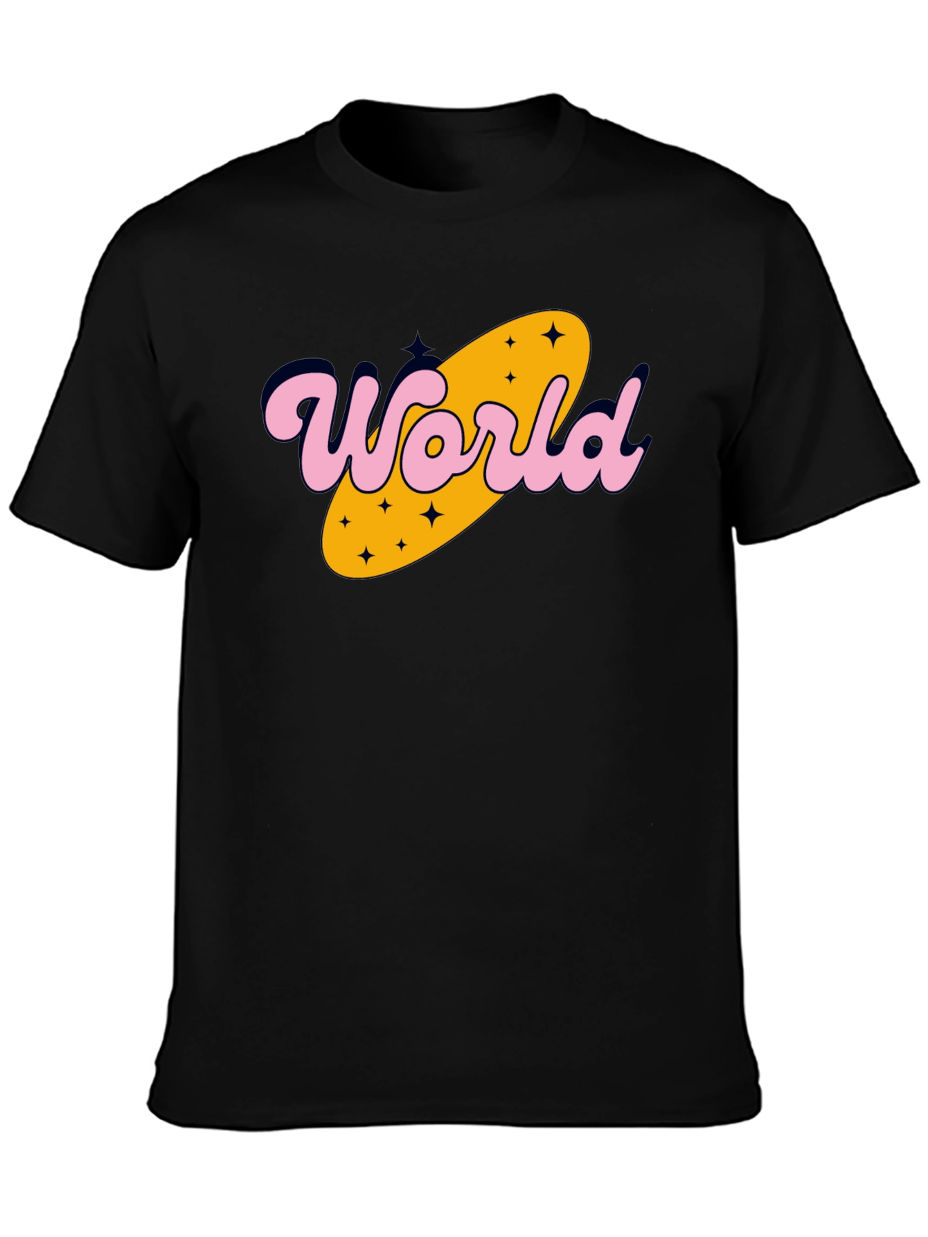 Retro World Graphic Tee - Black