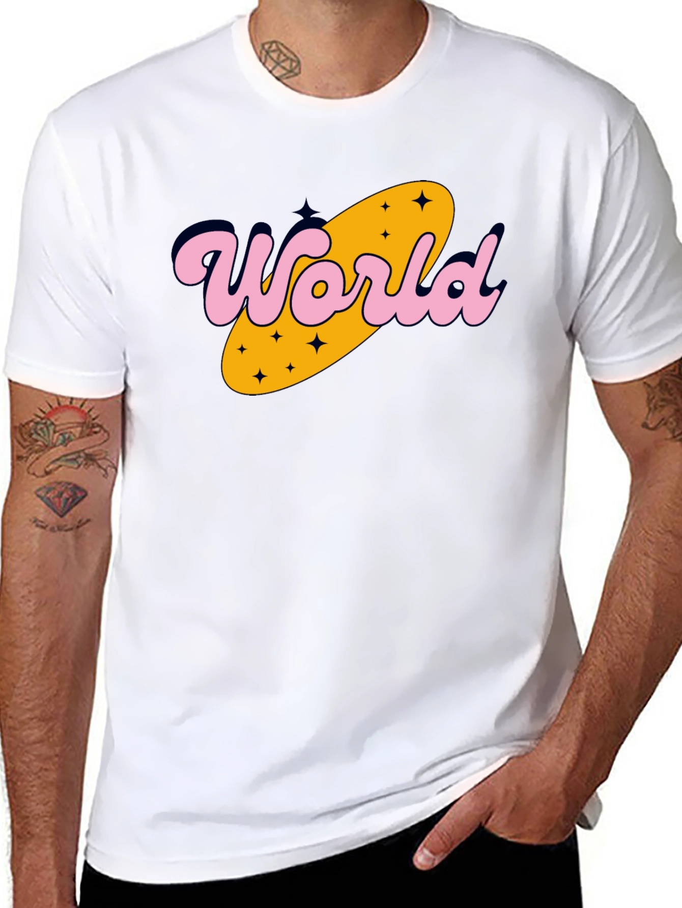 Retro World Graphic Tee - Black