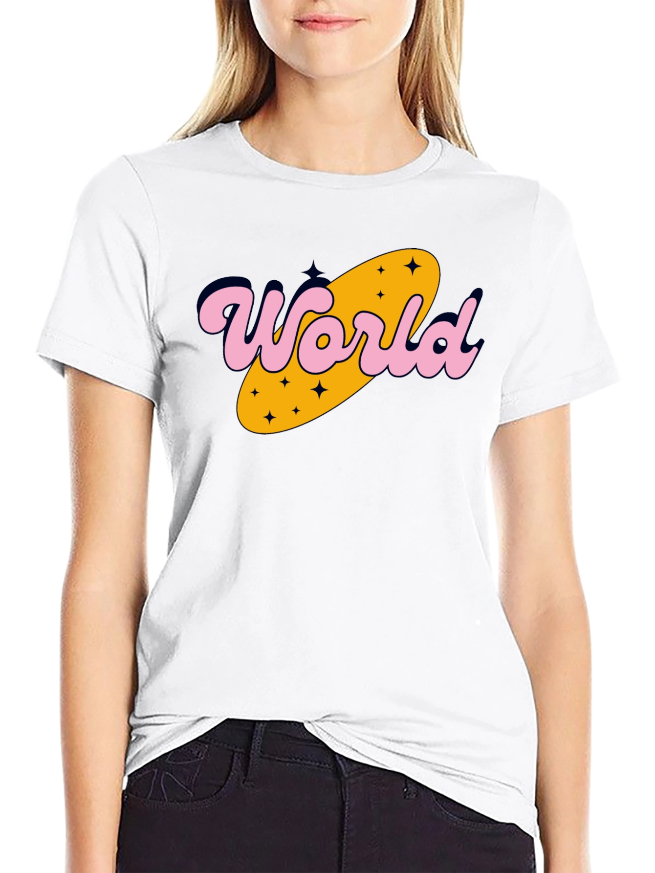 Retro World Graphic Tee - Black