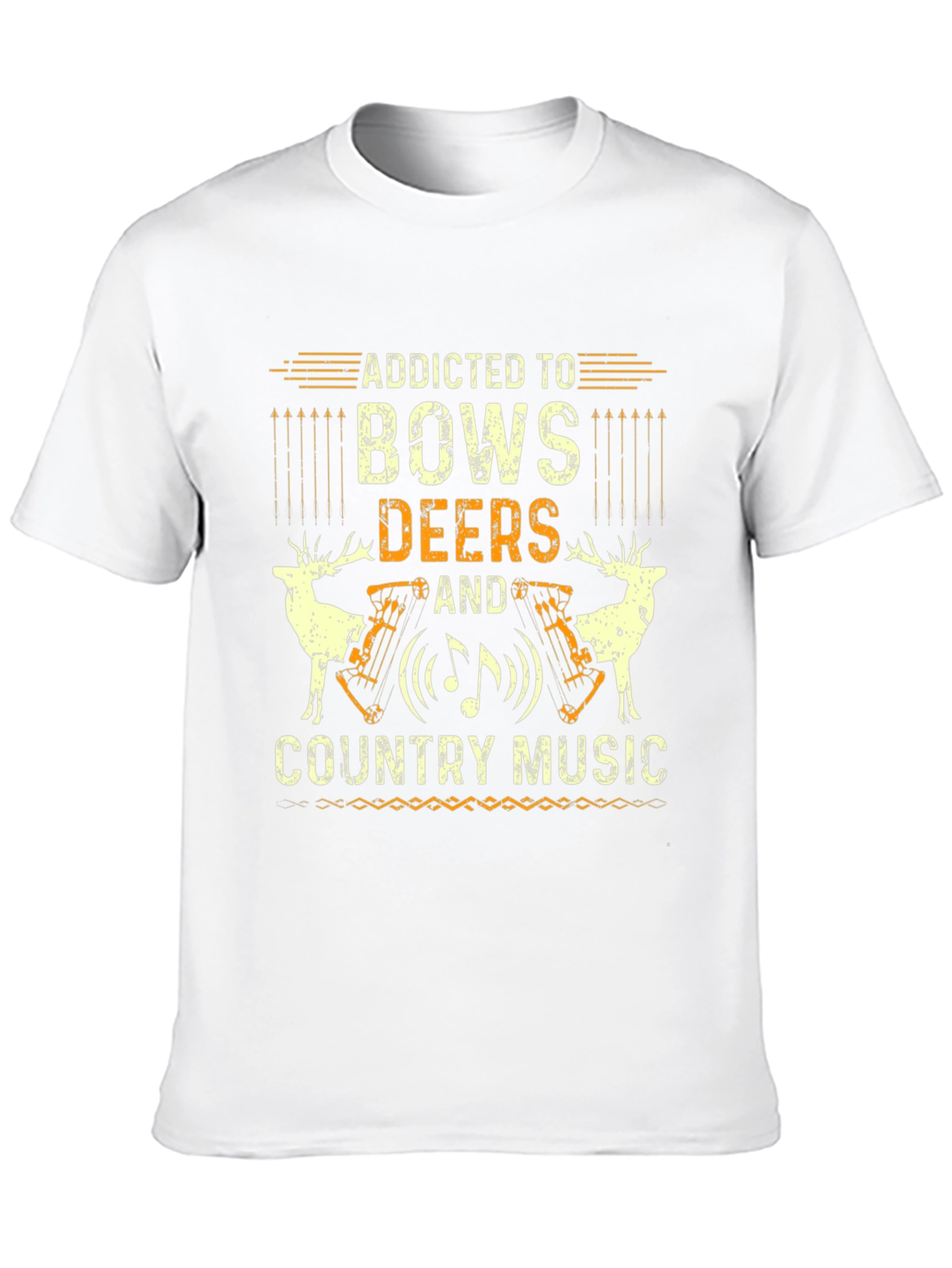 Addicted to Bows Deers and Country Music Black T-Shirt