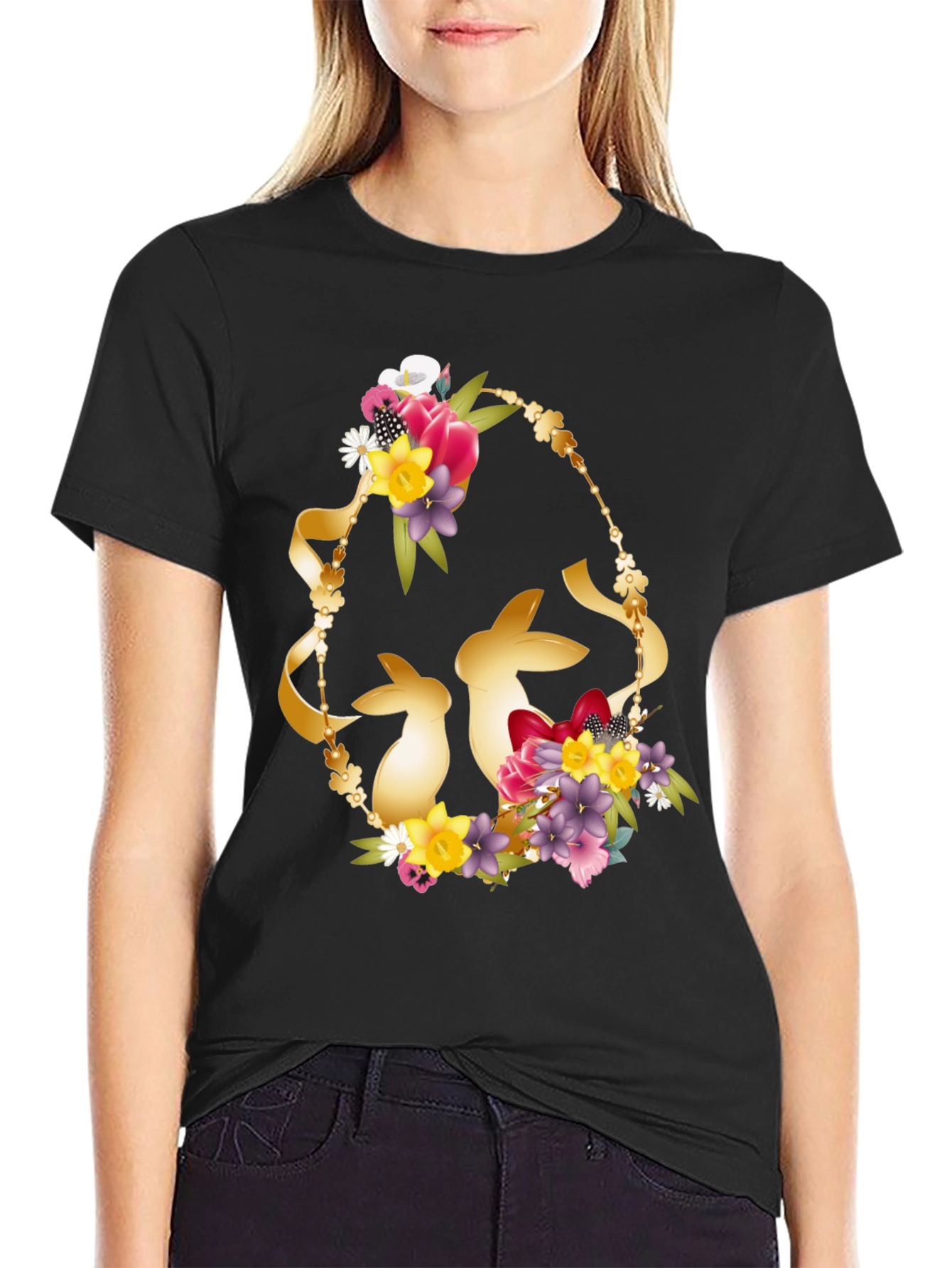 Floral Easter Bunny T-Shirt