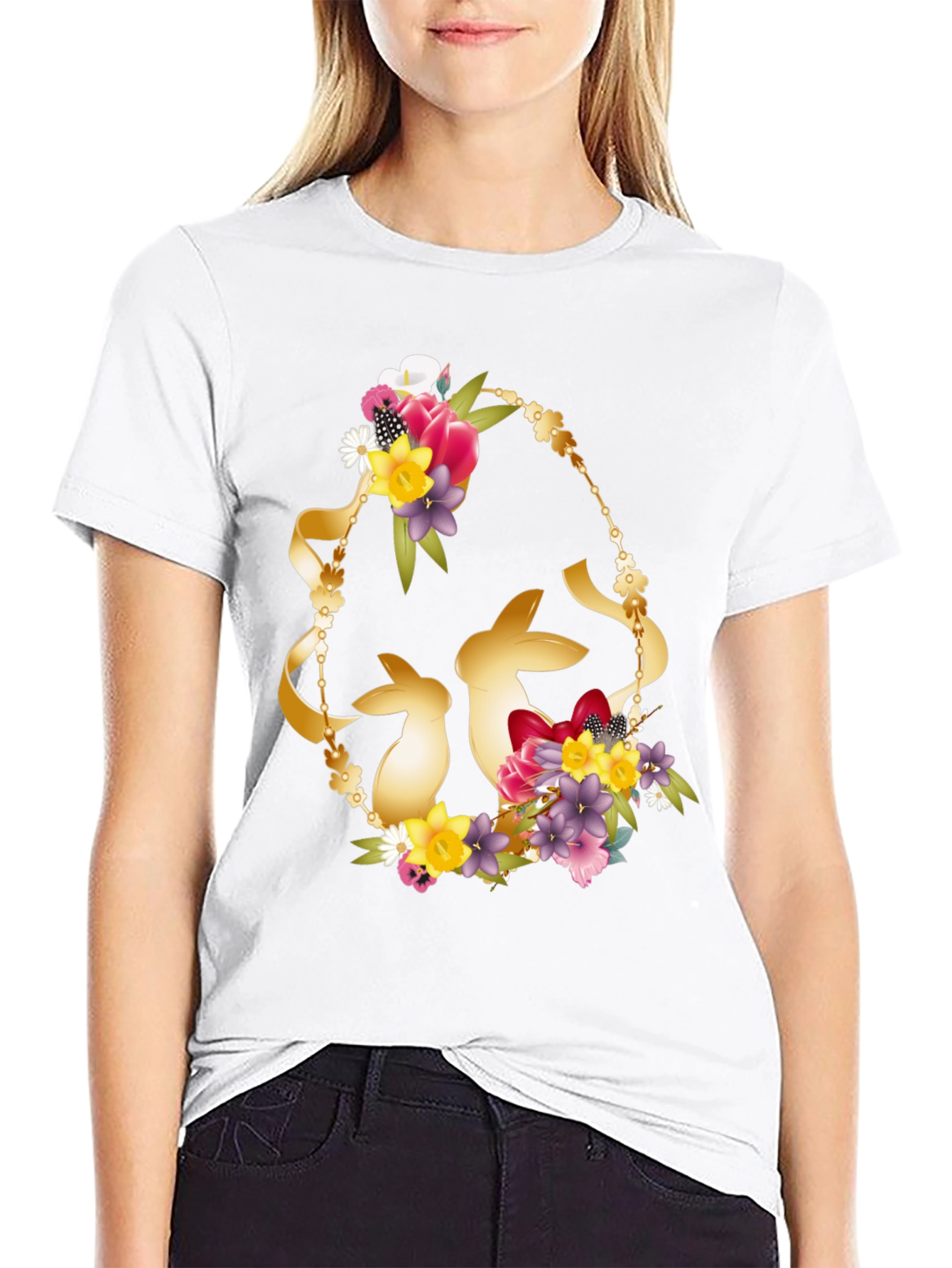 Floral Easter Bunny T-Shirt