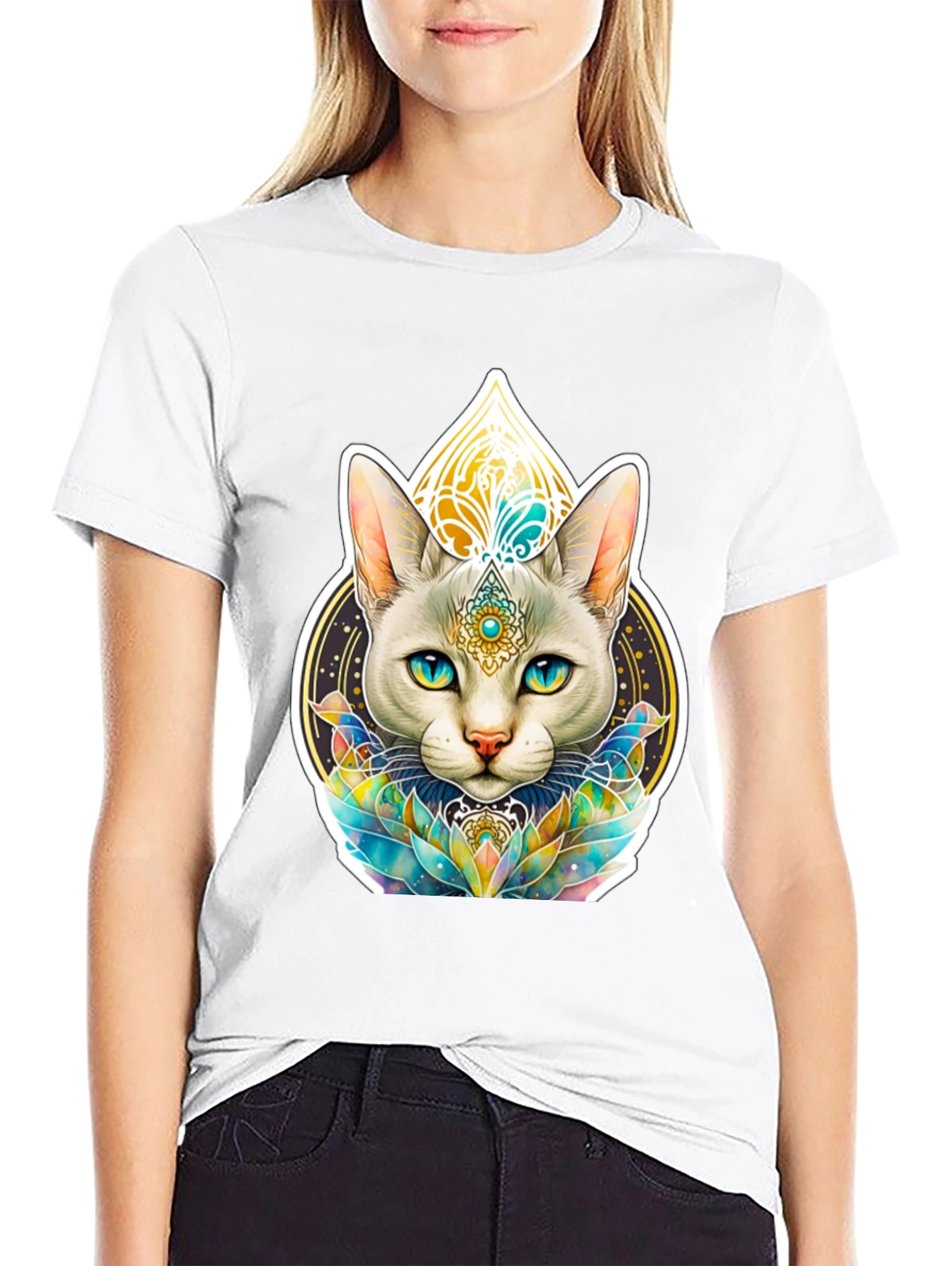 Mystic Cat T-Shirt - Spiritual Feline Design