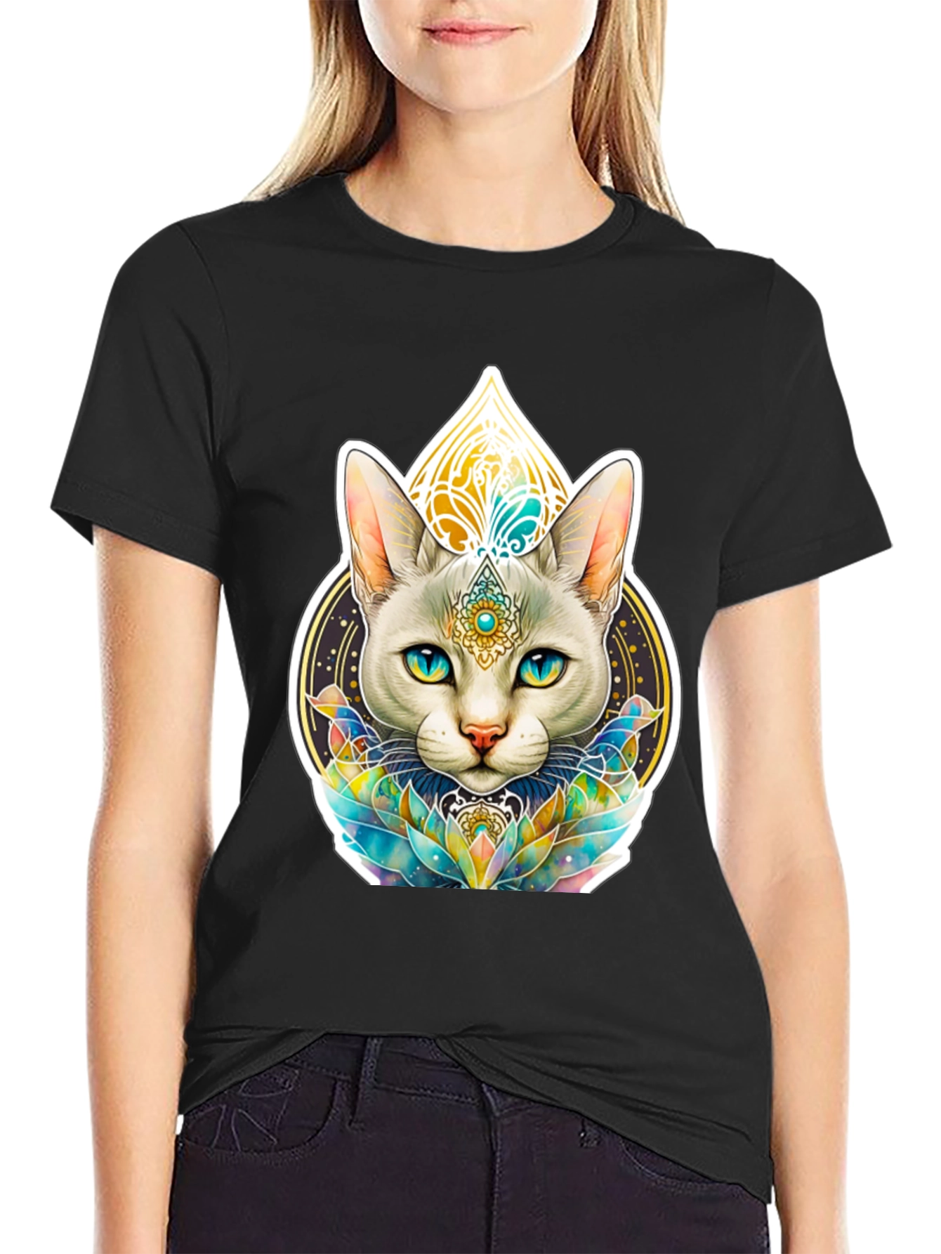 Mystic Cat T-Shirt - Spiritual Feline Design