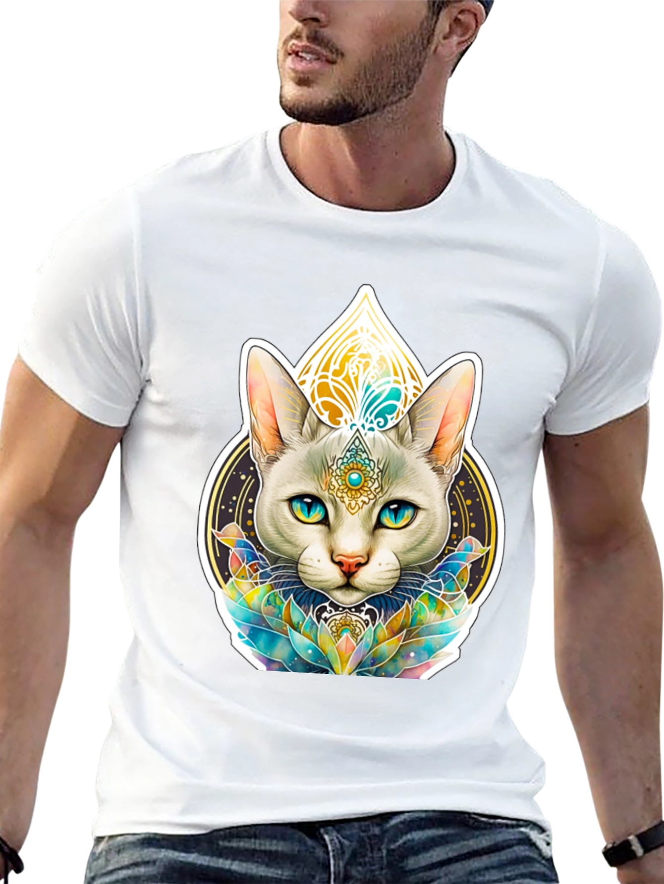 Mystic Cat T-Shirt - Spiritual Feline Design
