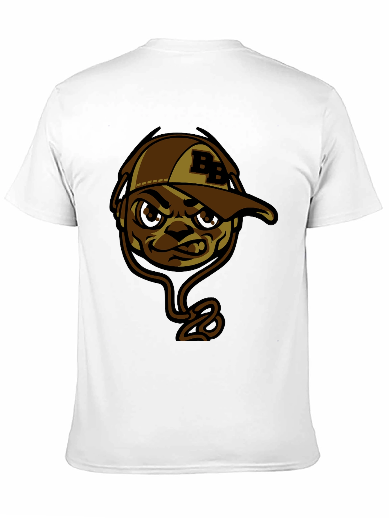 Cool BB Cap Cartoon Graphic Black T-Shirt