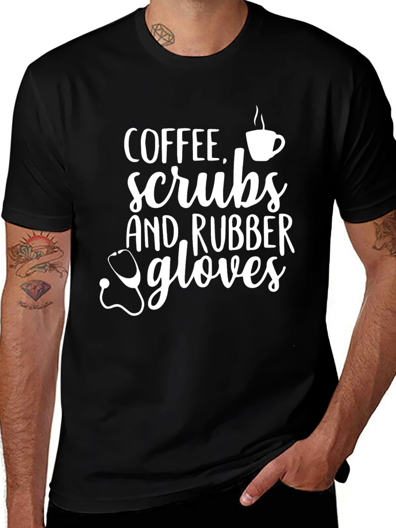 Coffee Scrubs & Rubber Gloves Graphic Tee