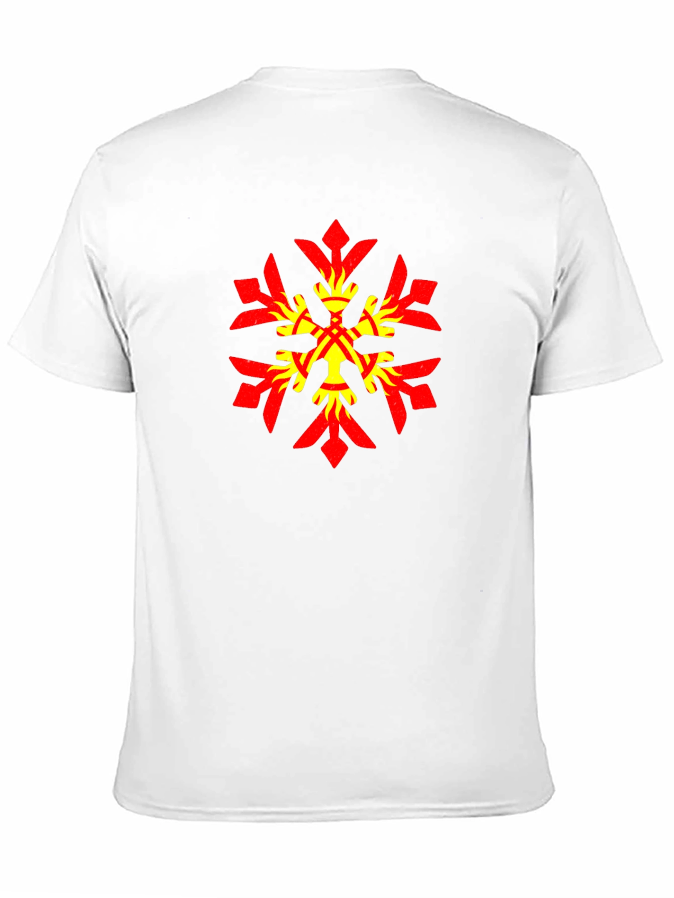 Geometric Snowflake Graphic Tee - Stylish Black Cotton Blend