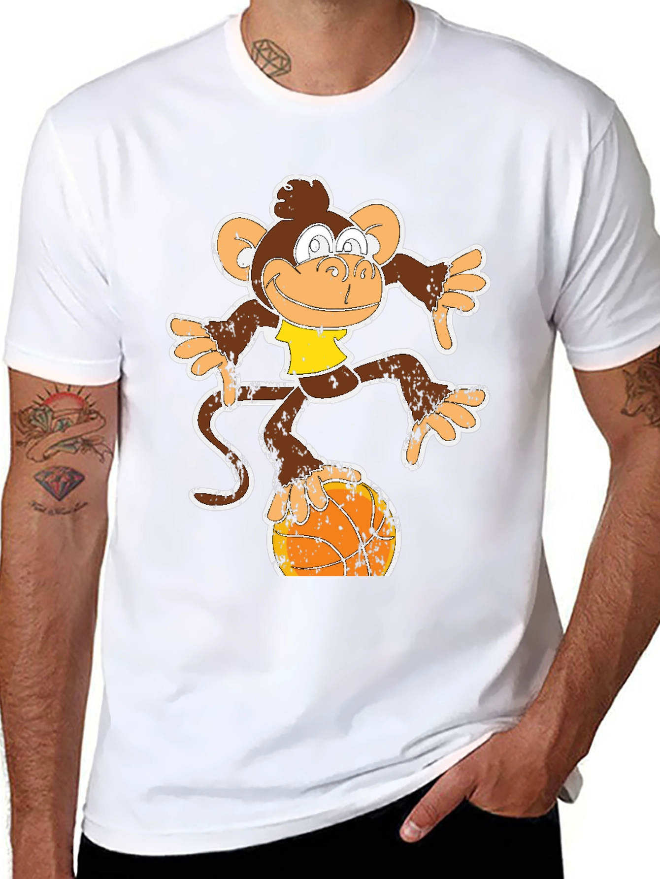 Monkey on Basketball T-Shirt
