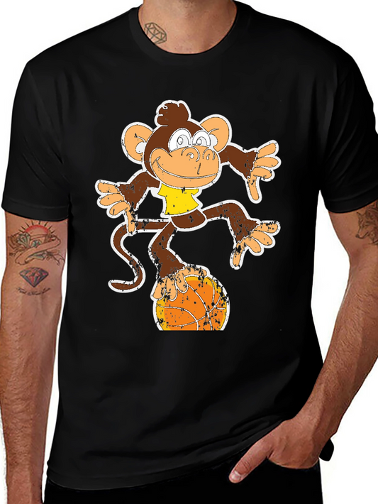 Monkey on Basketball T-Shirt