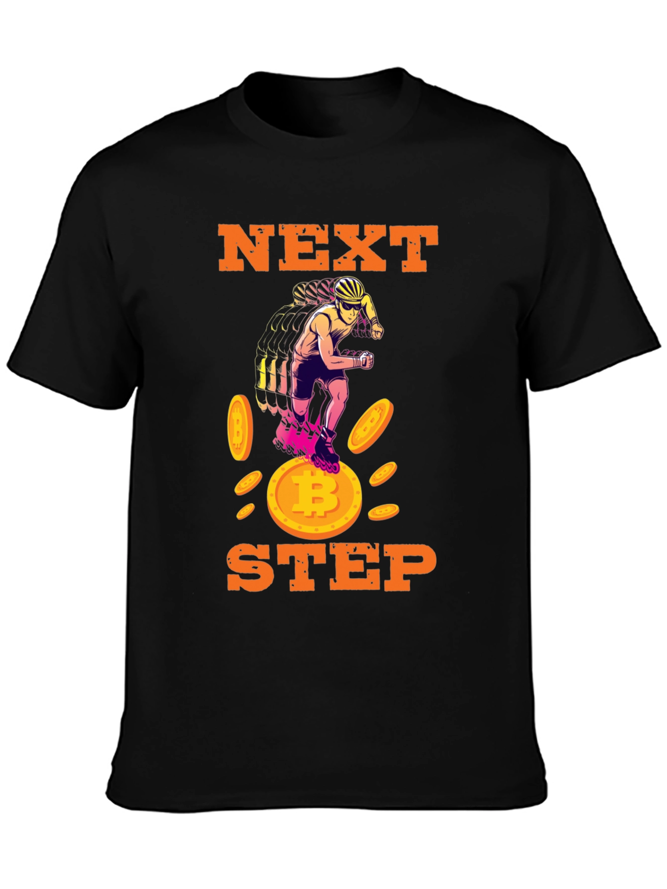 Next Step Bitcoin Rollerblade Black T-Shirt