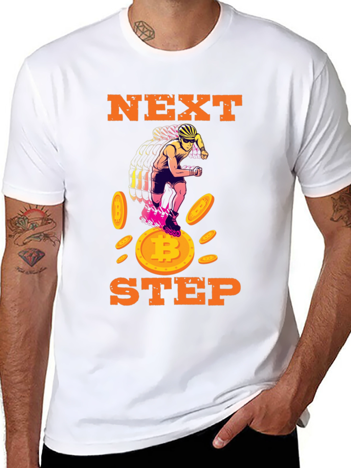 Next Step Bitcoin Rollerblade Black T-Shirt
