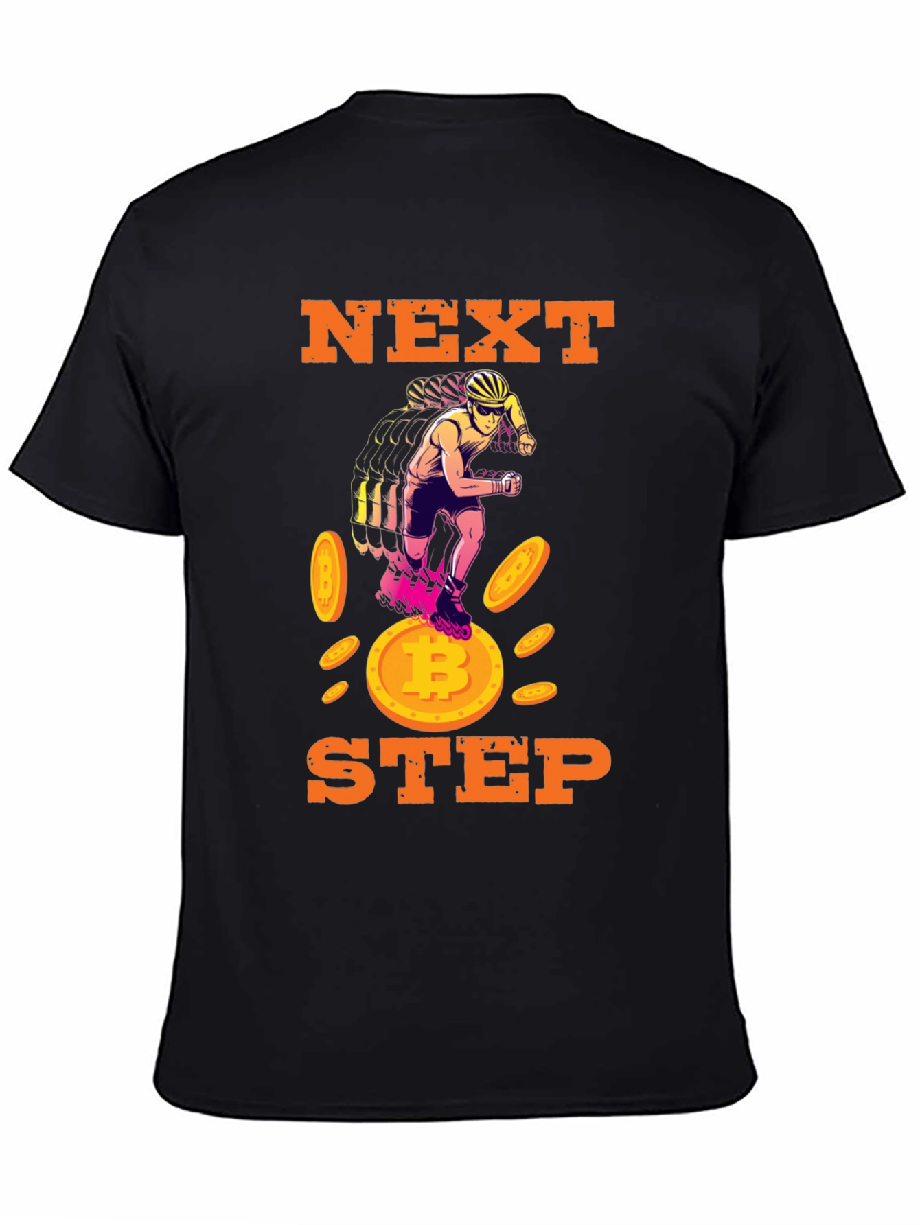 Next Step Bitcoin Rollerblade Black T-Shirt