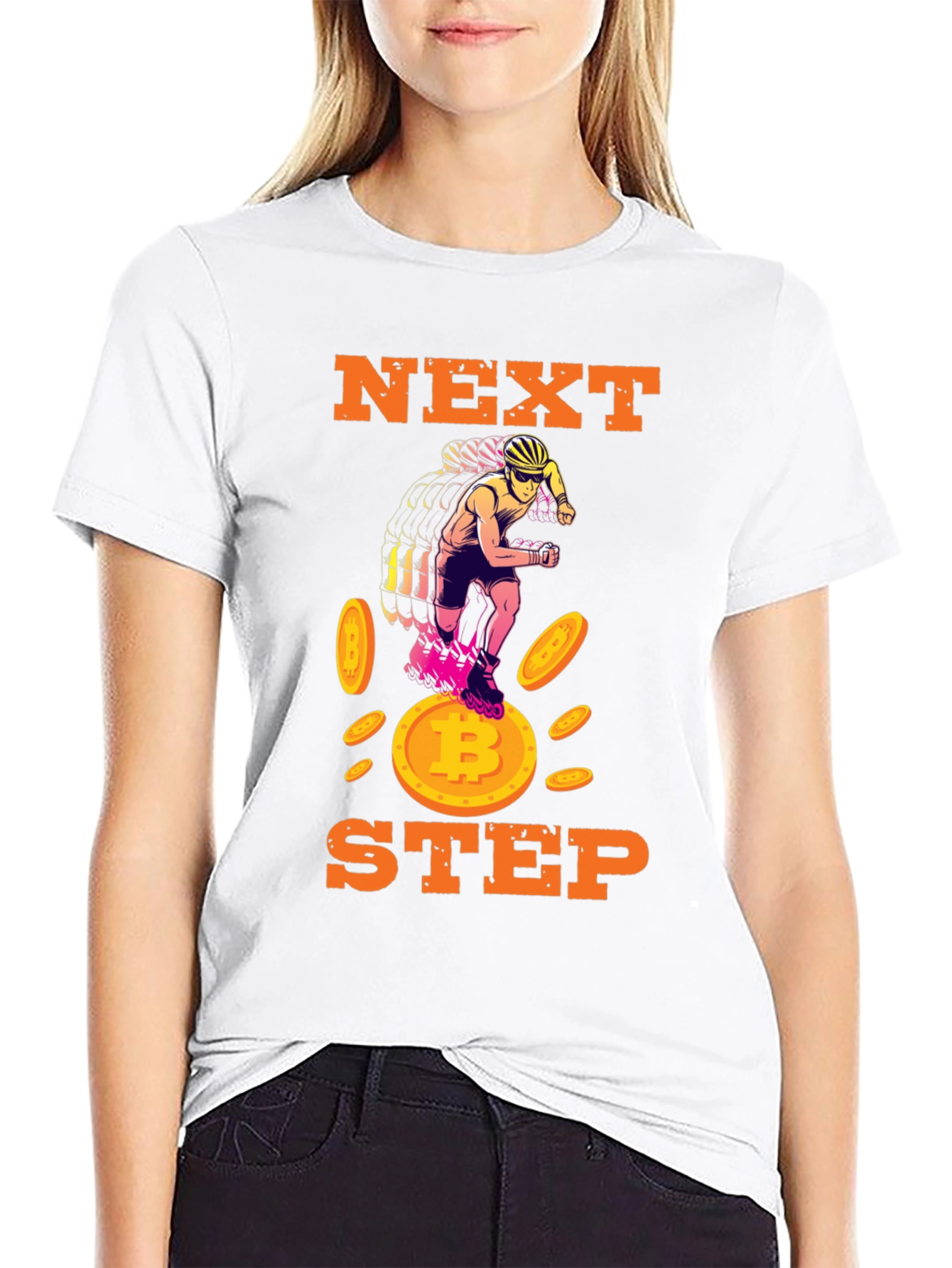 Next Step Bitcoin Rollerblade Black T-Shirt