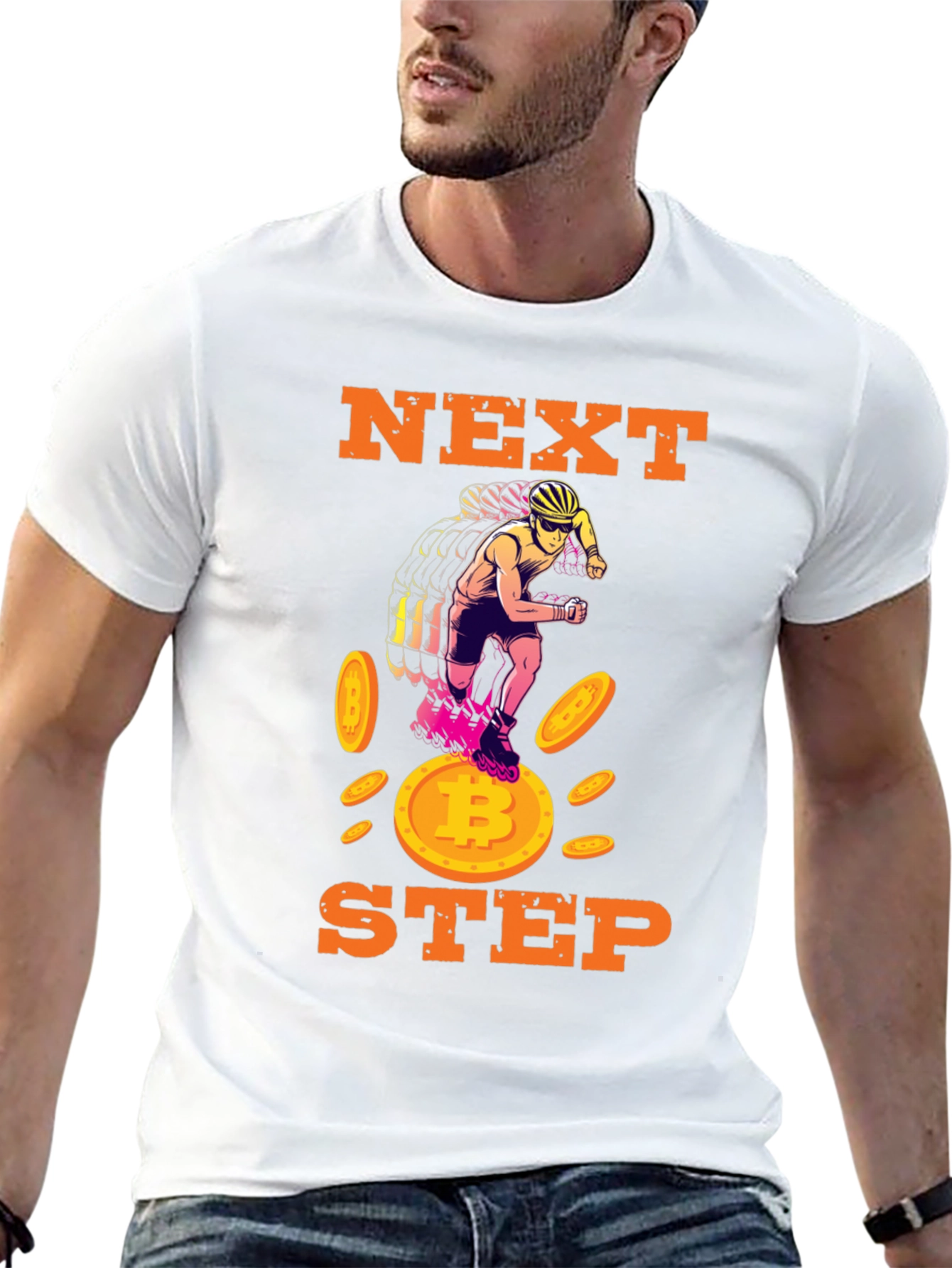 Next Step Bitcoin Rollerblade Black T-Shirt