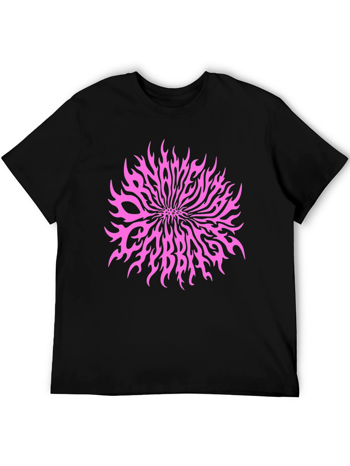 Black T-Shirt with Pink Slaves Cabbage Graphic