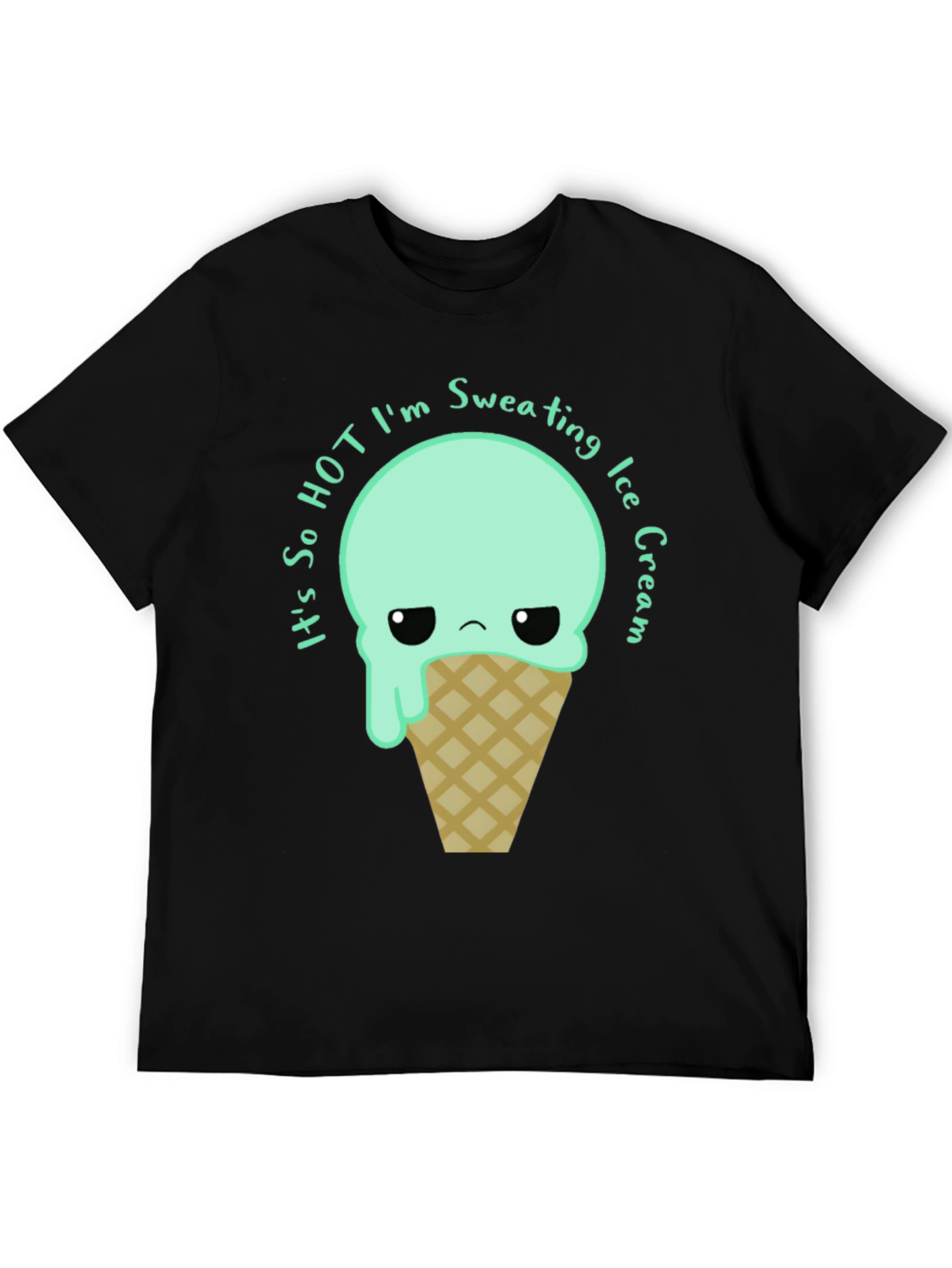 Sweating Ice Cream Graphic Tee - Funny Summer T-Shirt