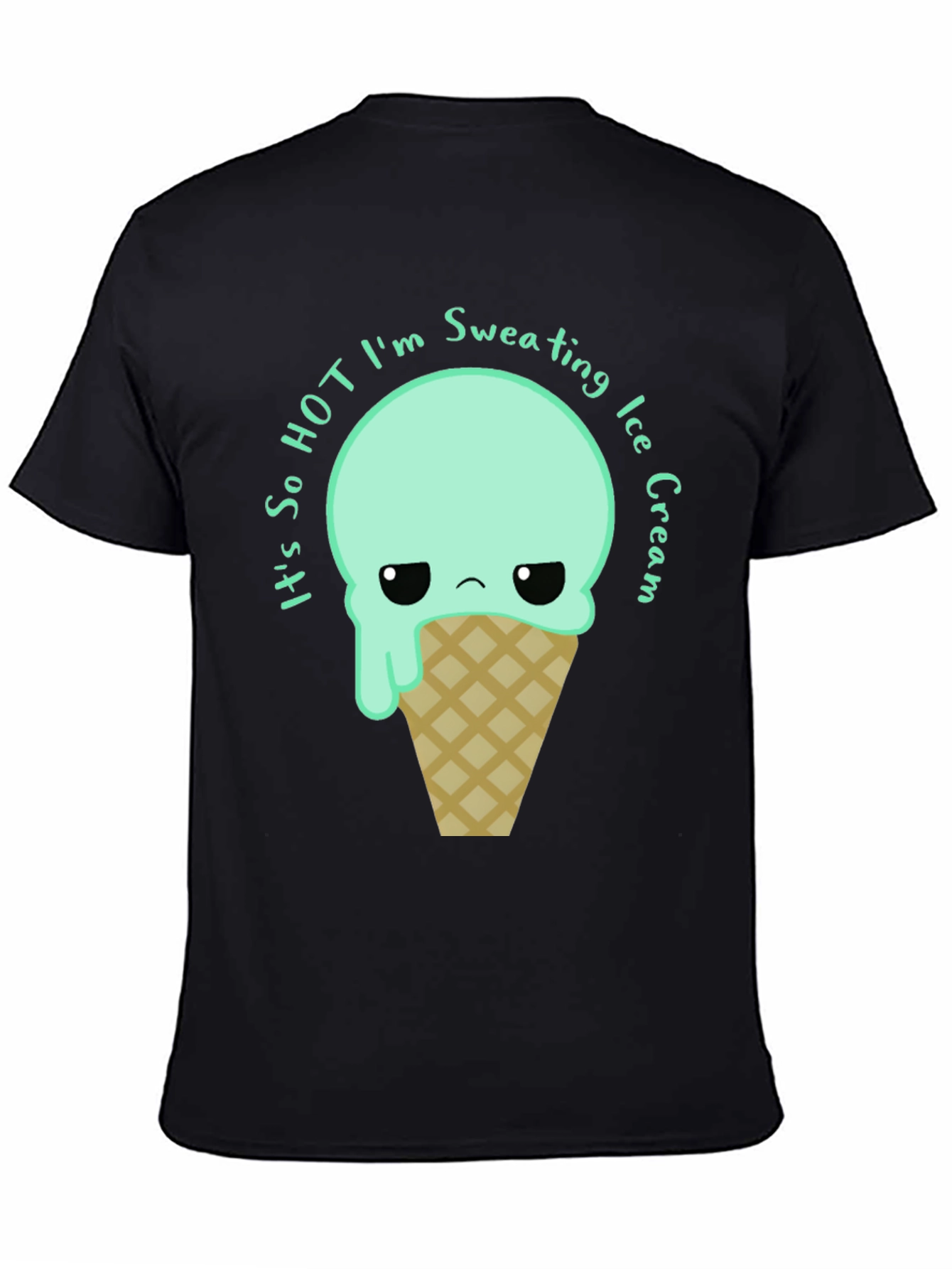 Sweating Ice Cream Graphic Tee - Funny Summer T-Shirt