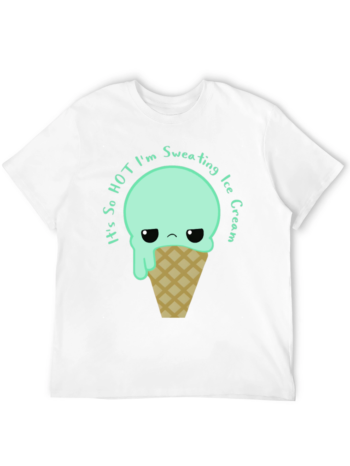 Sweating Ice Cream Graphic Tee - Funny Summer T-Shirt