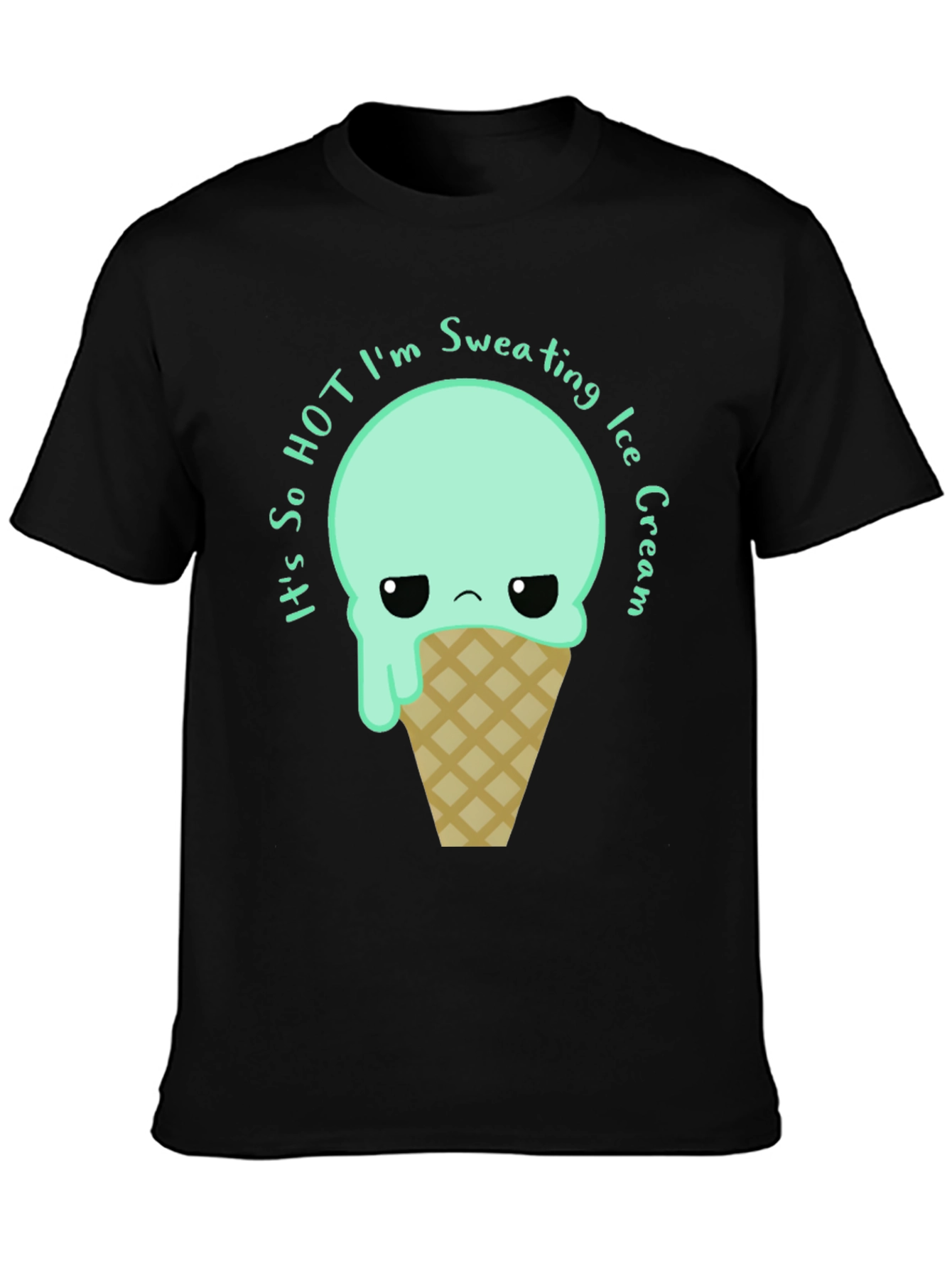 Sweating Ice Cream Graphic Tee - Funny Summer T-Shirt