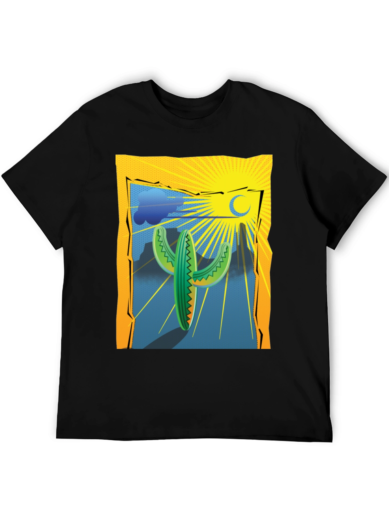 Cactus Desert Graphic Tee - Mens Black T-Shirt
