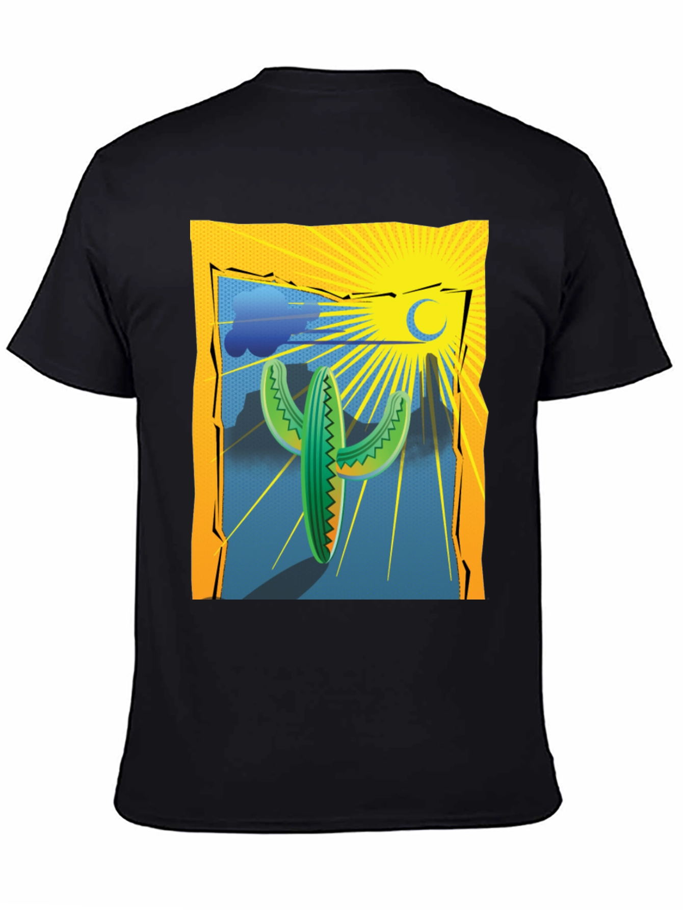 Cactus Desert Graphic Tee - Mens Black T-Shirt