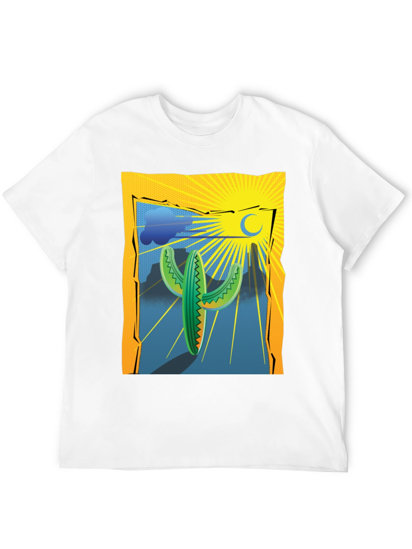 Cactus Desert Graphic Tee - Mens Black T-Shirt