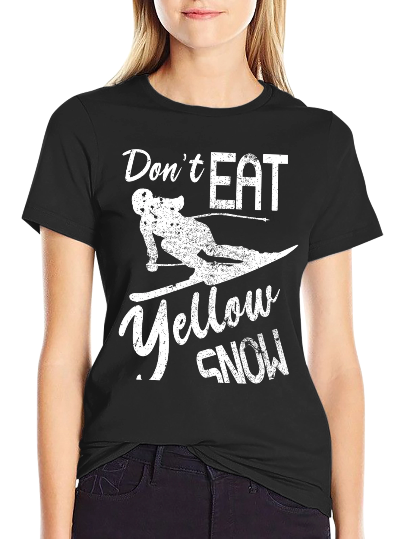 Dont Eat Yellow Snow T-Shirt - Skiing Fun
