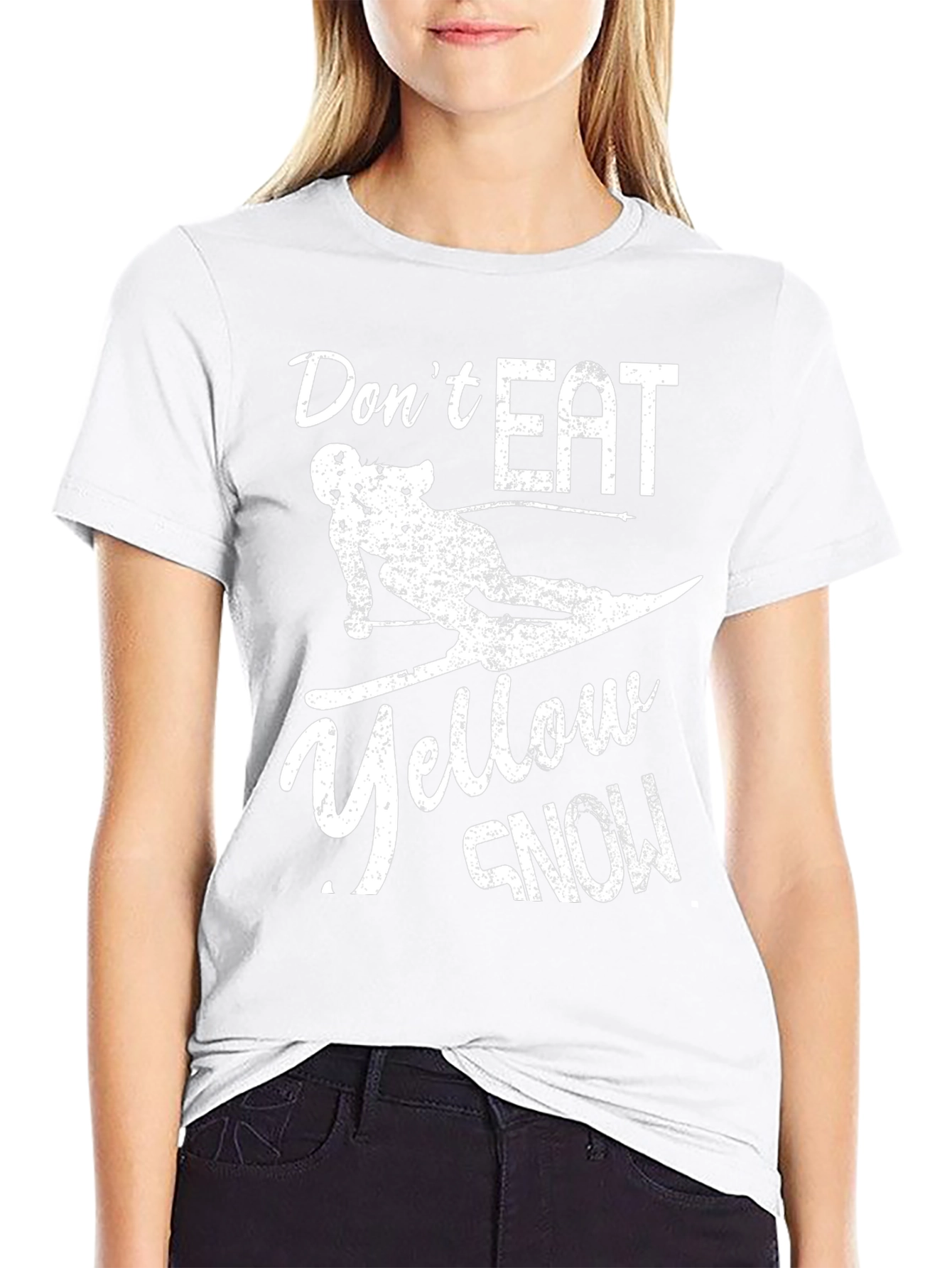 Dont Eat Yellow Snow T-Shirt - Skiing Fun