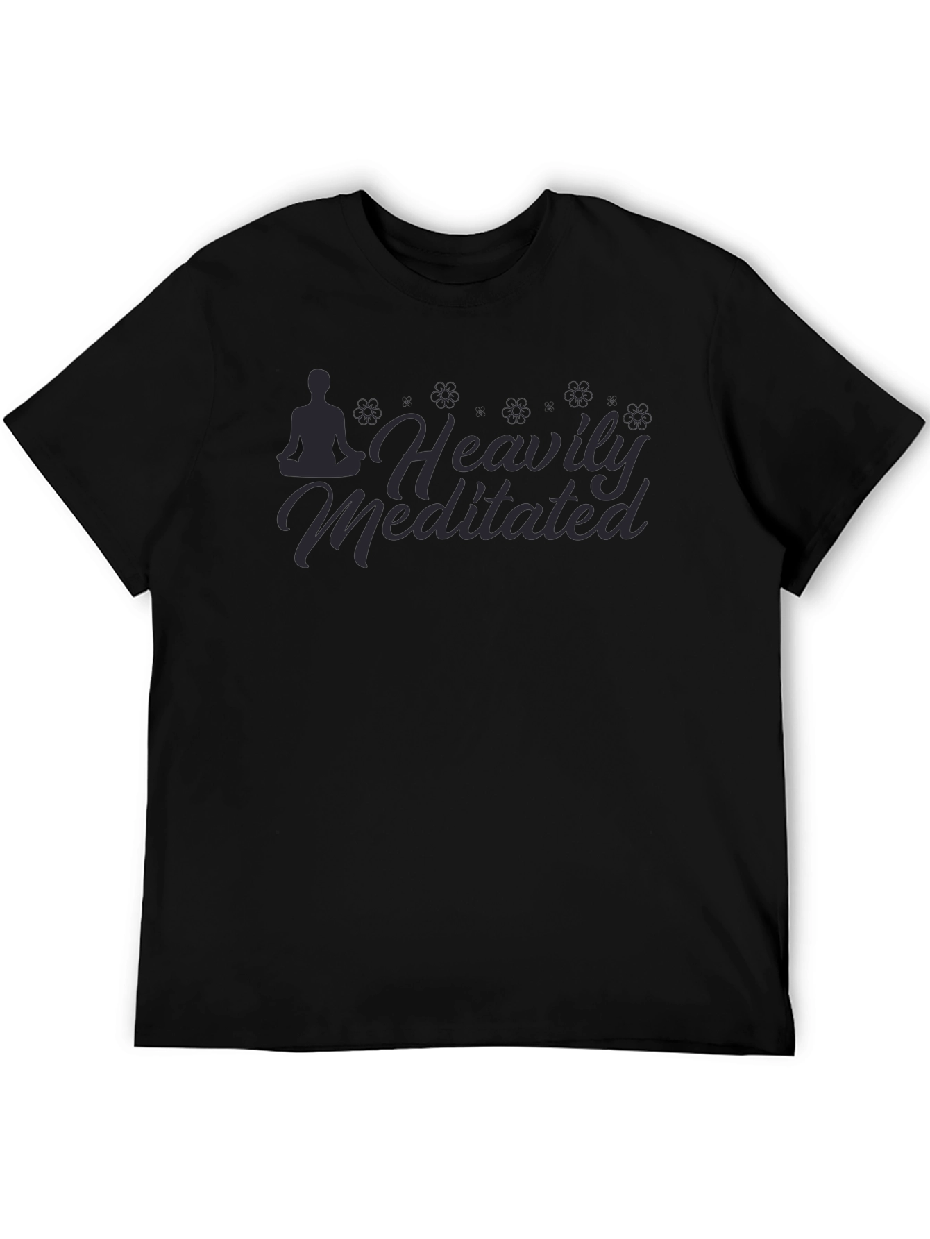 Heavily Meditated Graphic Tee - Black Cotton Blend